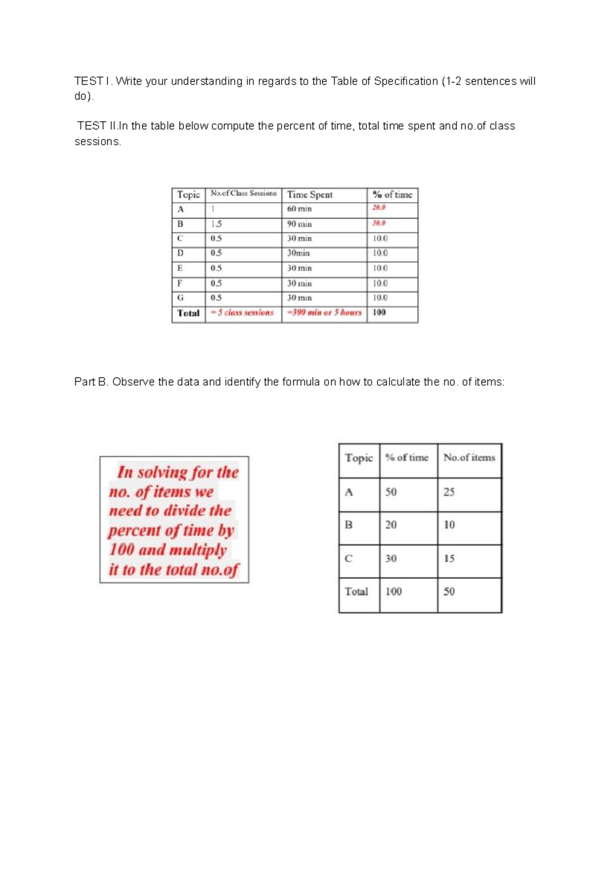 Lesson 4 answer key - AIL - BSEd- Science - TEST I. Write your ...