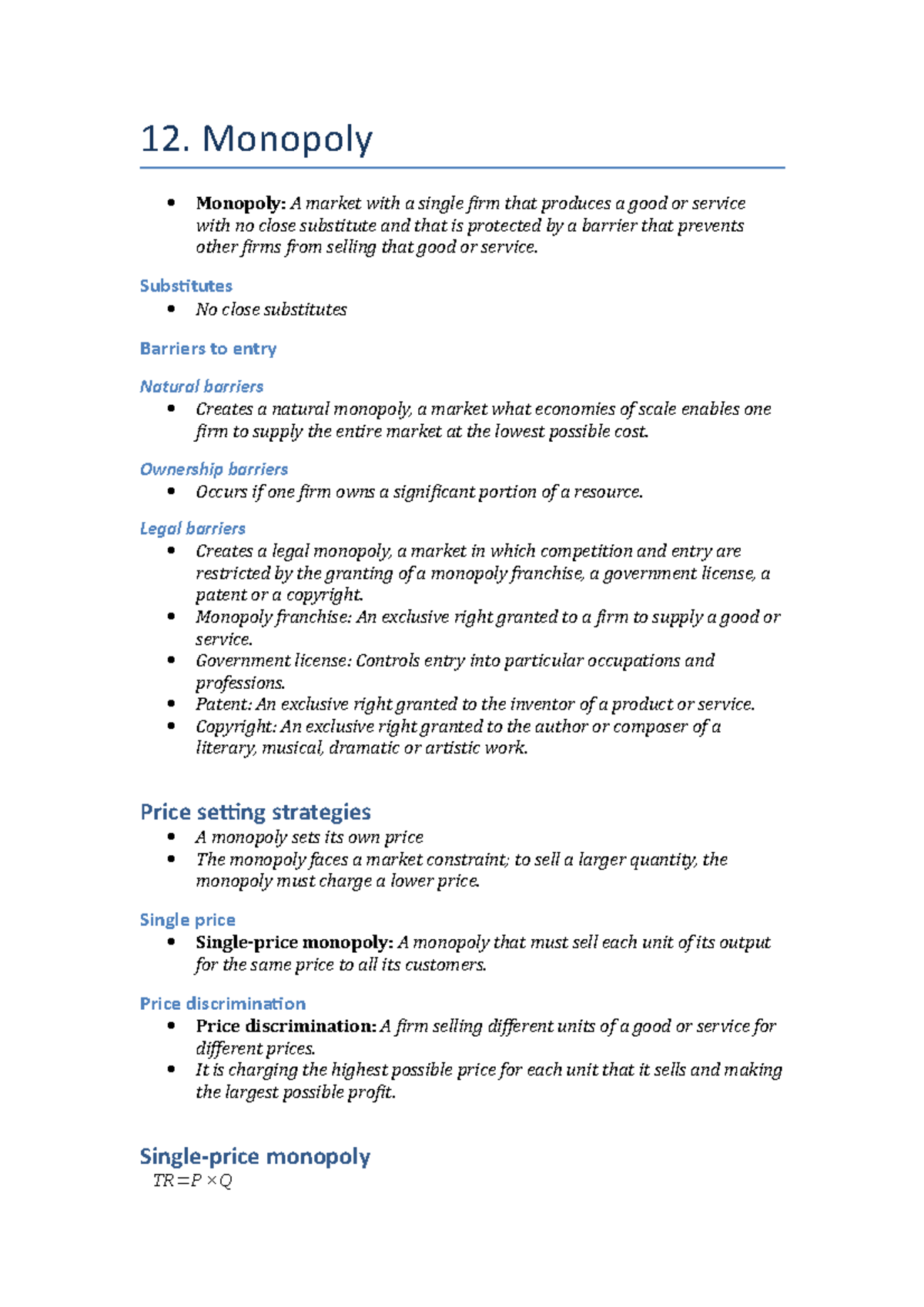 characteristics of monopoly essay