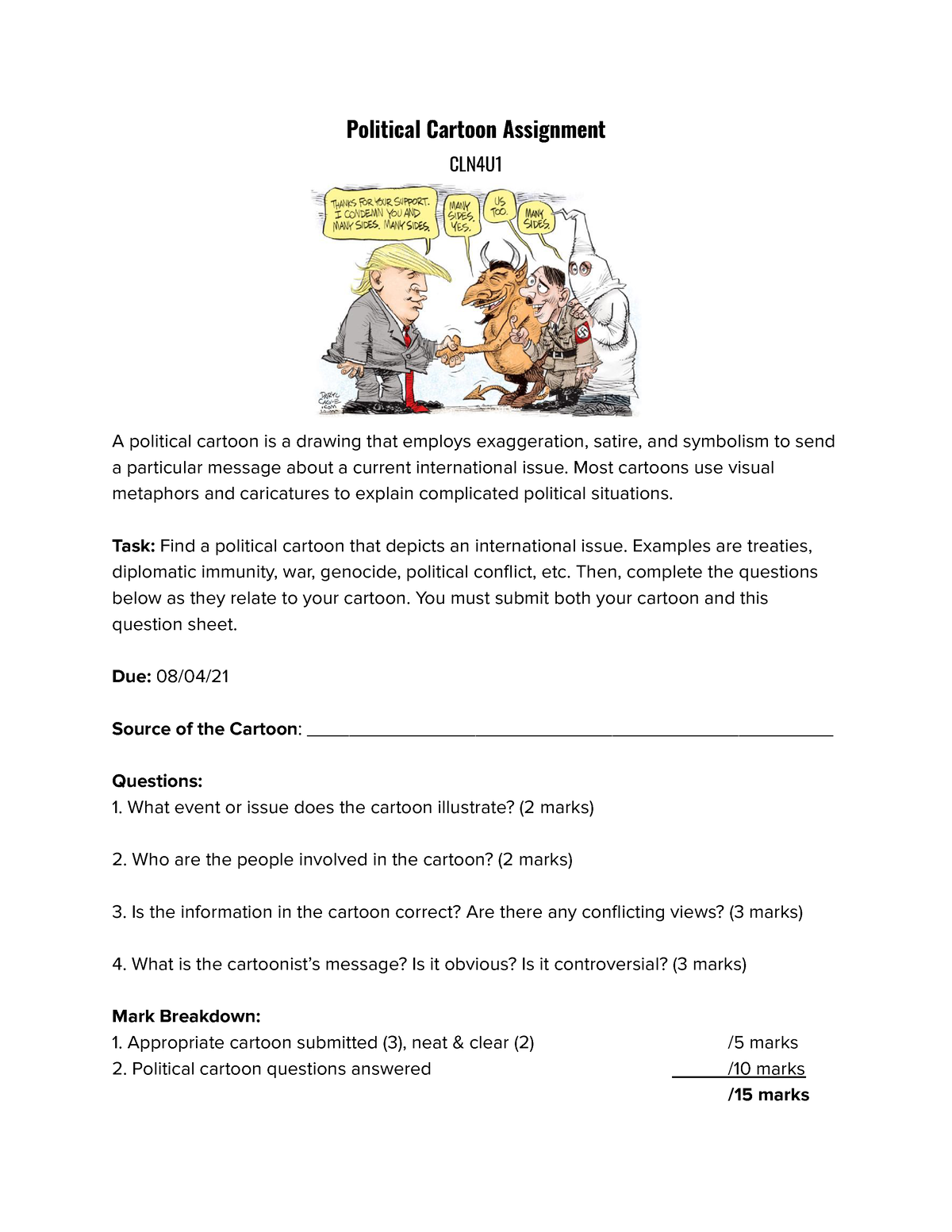 political cartoon assignment pdf