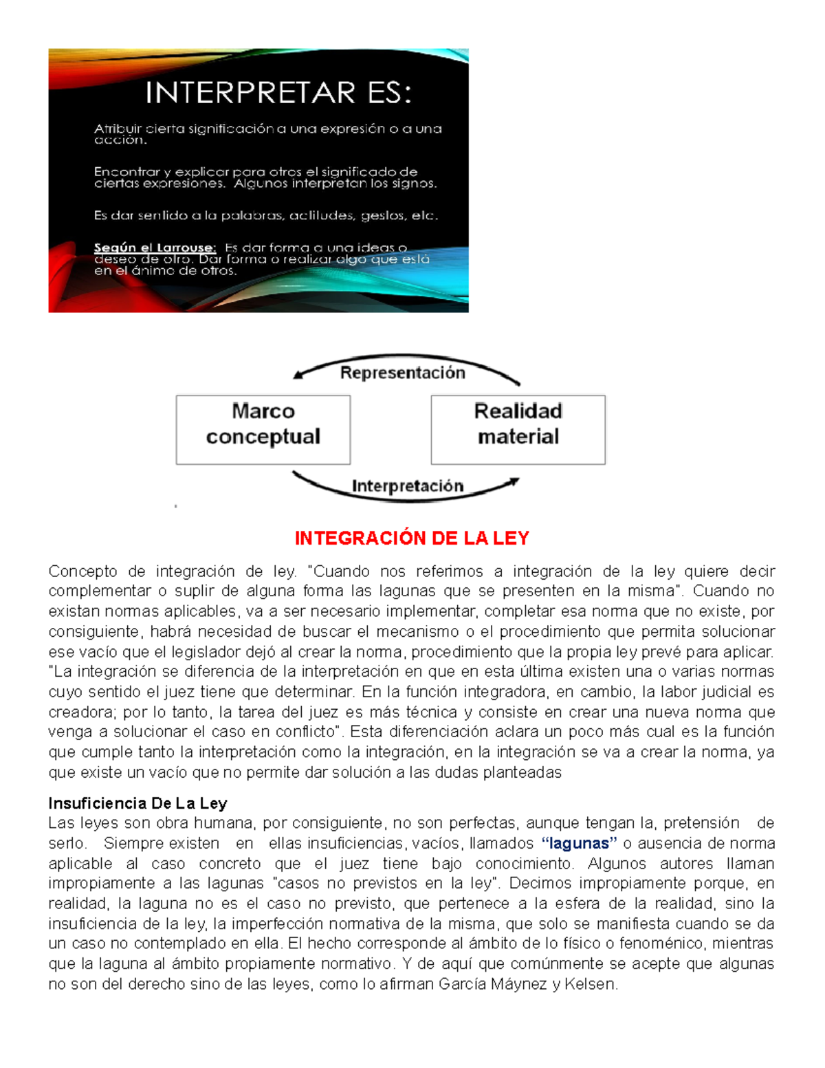 Integración DE LA LEY - INTEGRACIÓN DE LA LEY Concepto De Integración ...