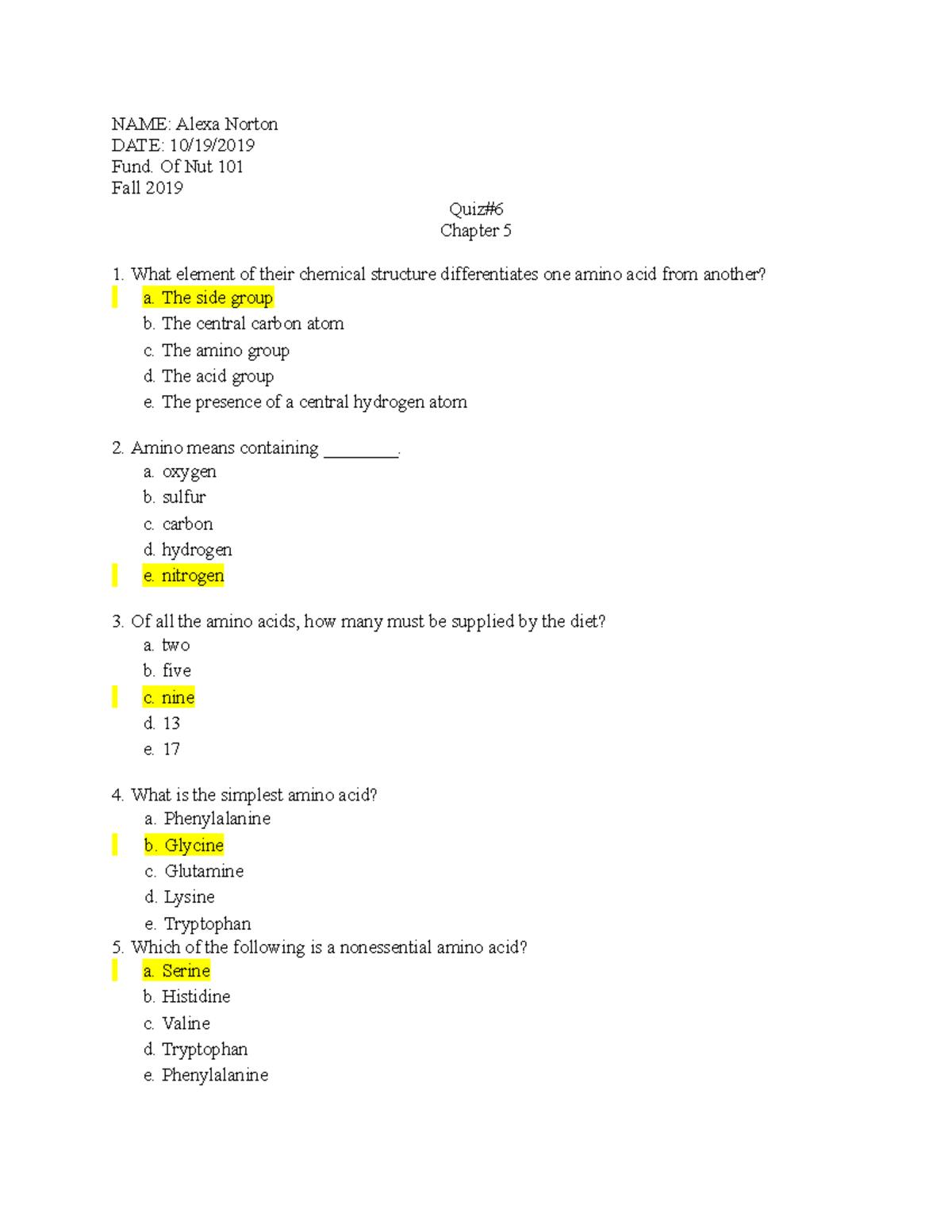 Quiz#6ch.5Class - Quiz 6 Covered Chapter Five With Questions And ...