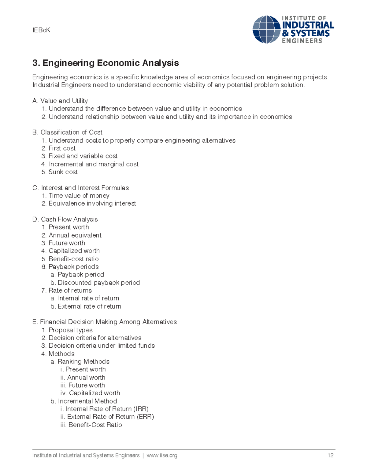 Jitorres 8. Engineering Economic Analysis - IEBoK Institute of ...