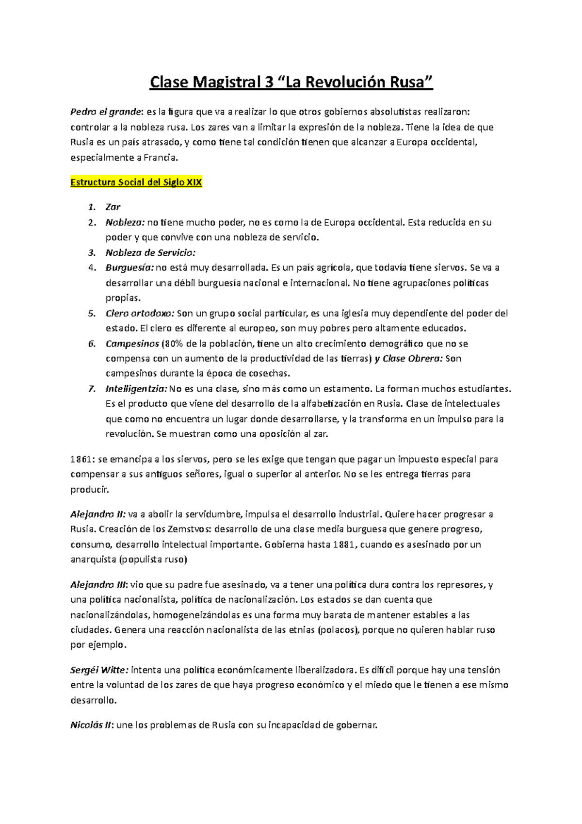 Resumen De Sheila Fitzpatrick Clase Magistral 3 La Revoluci n Rusa 
