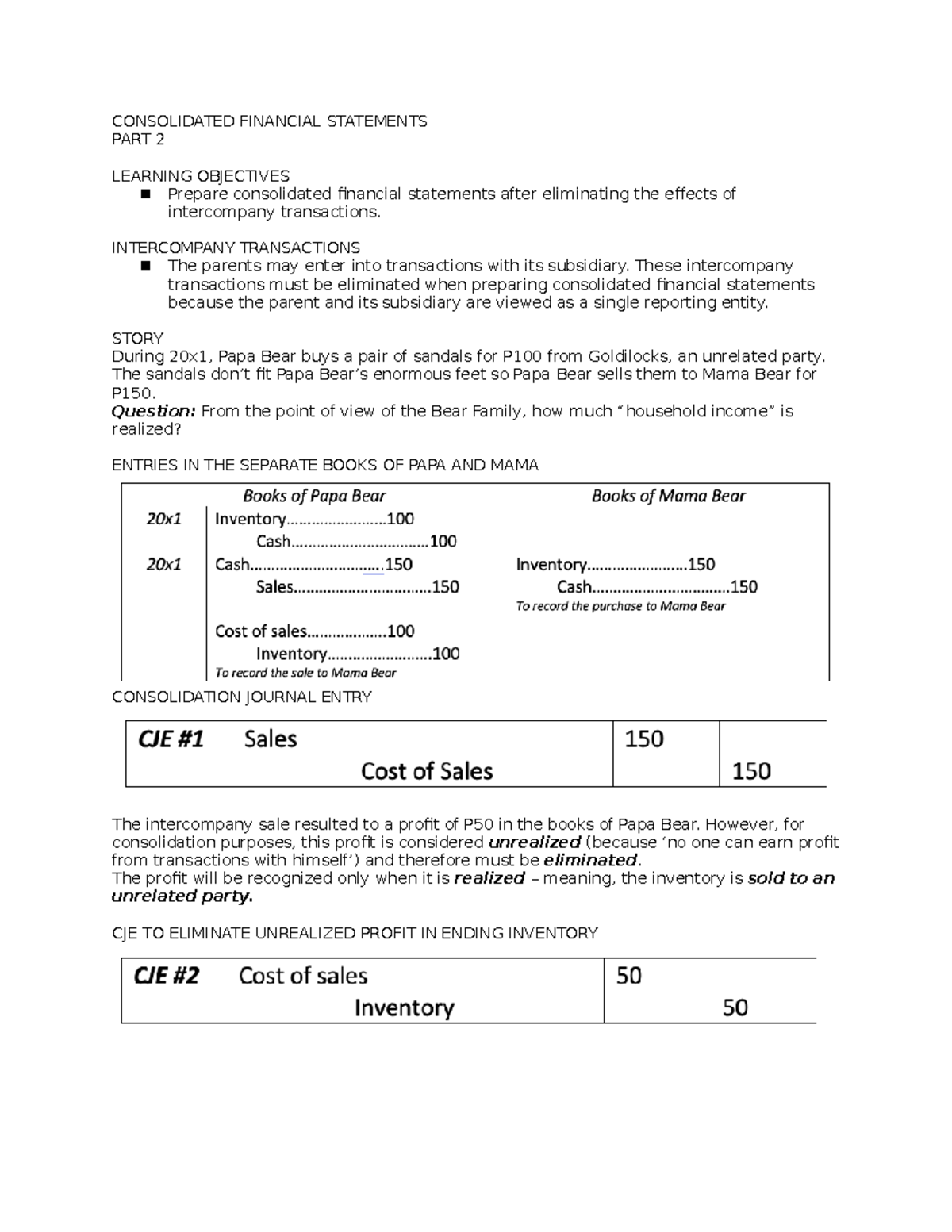 Chapter 5- Consolidation Part 2 - CONSOLIDATED FINANCIAL STATEMENTS ...