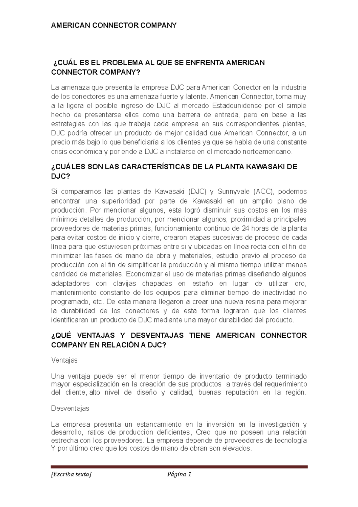 AMERICAN CONNECTOR COMPANY ¿CUÁL