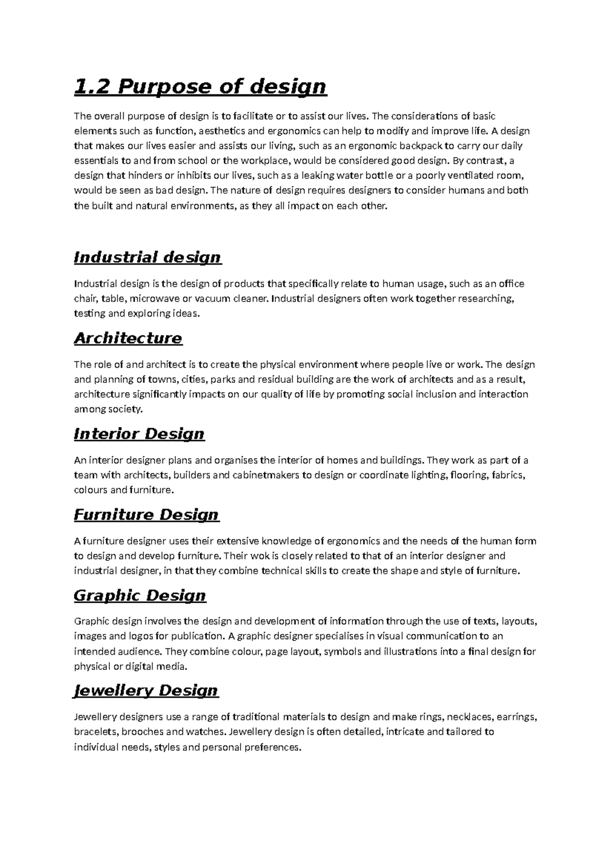 1.2 Purpose of design - idk - 1 Purpose of design The overall purpose ...