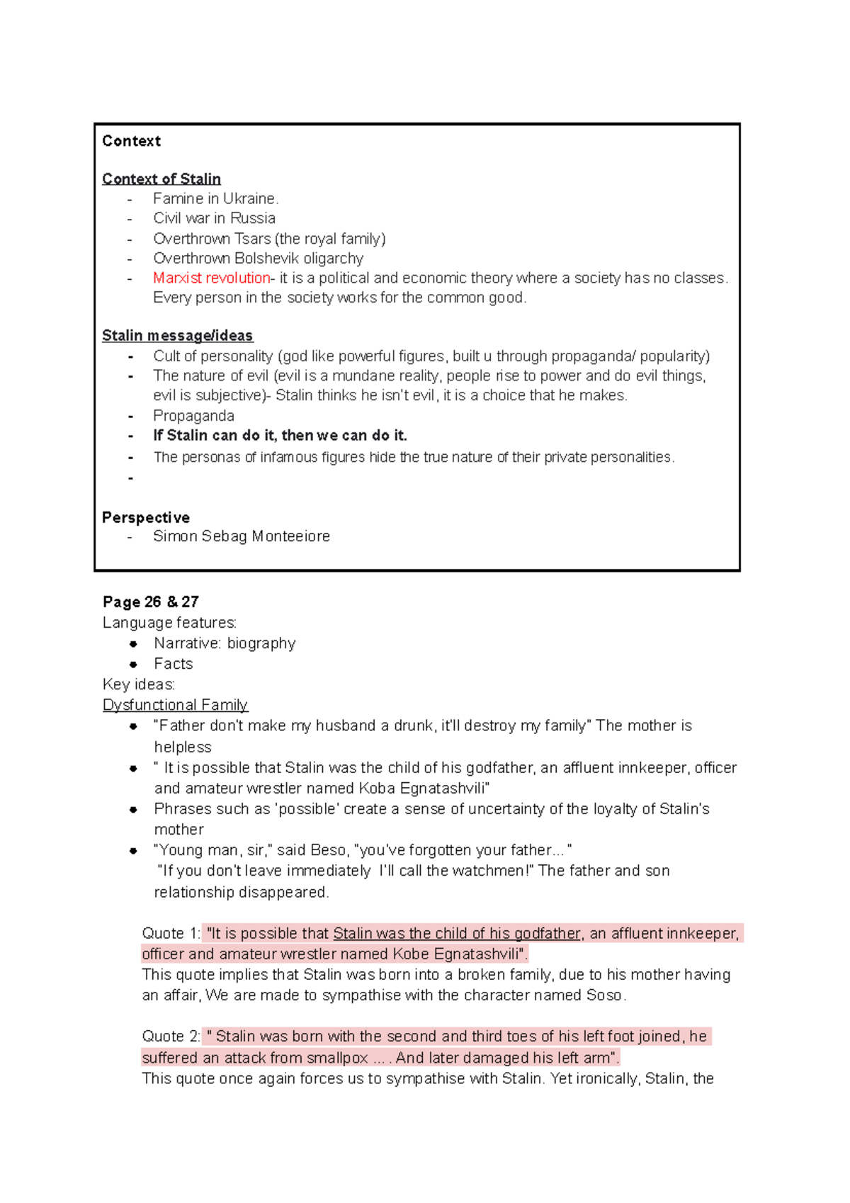 Stalin Interpretive text notes - Context Context of Stalin - Famine in ...