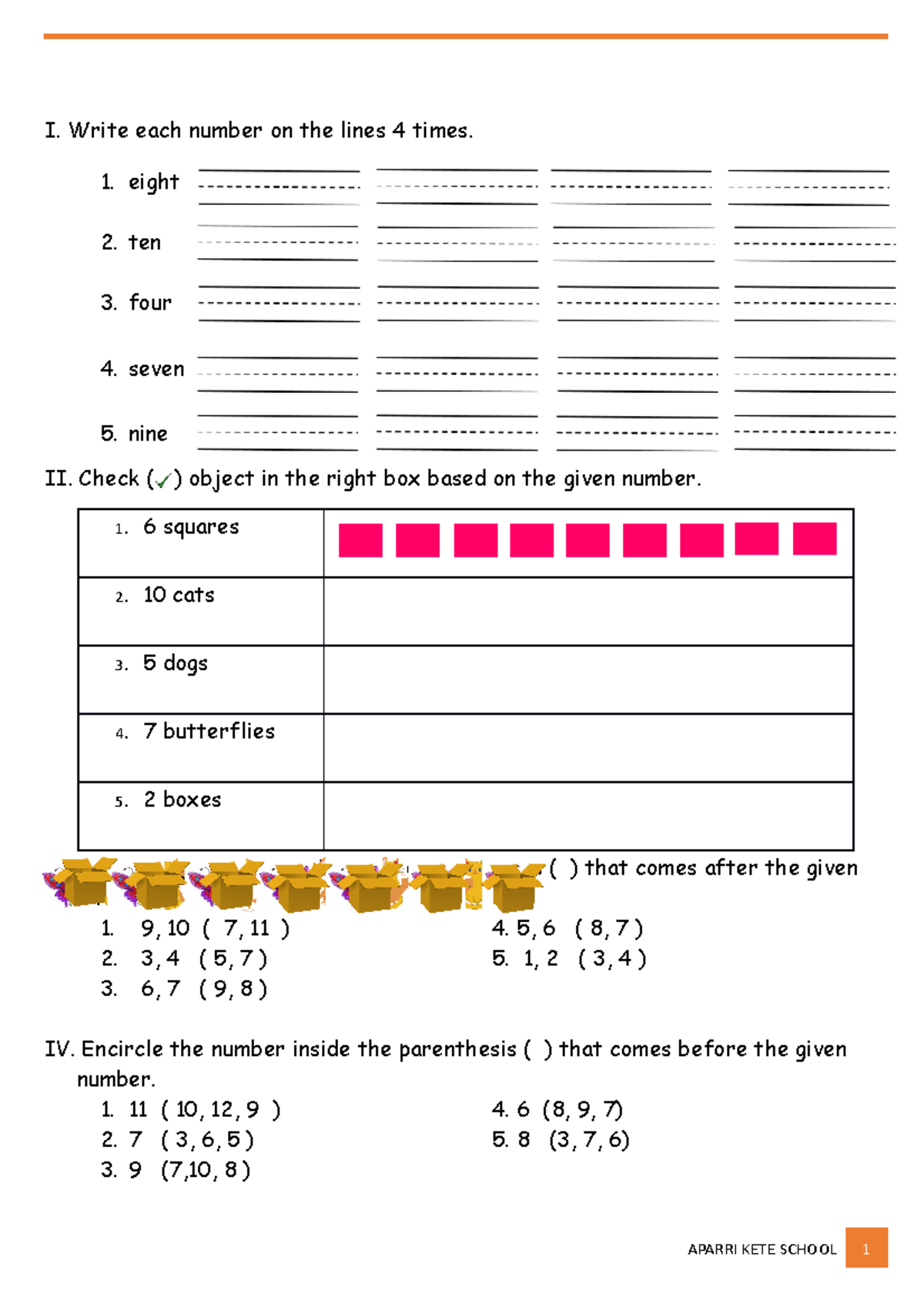 2nd g unit test math This will really help me. I. Write each number