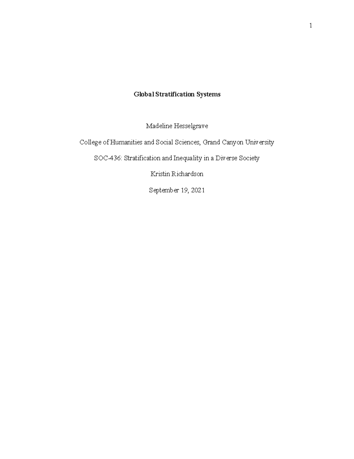 Global Stratification Systems - SOC-436 - GCU - Studocu