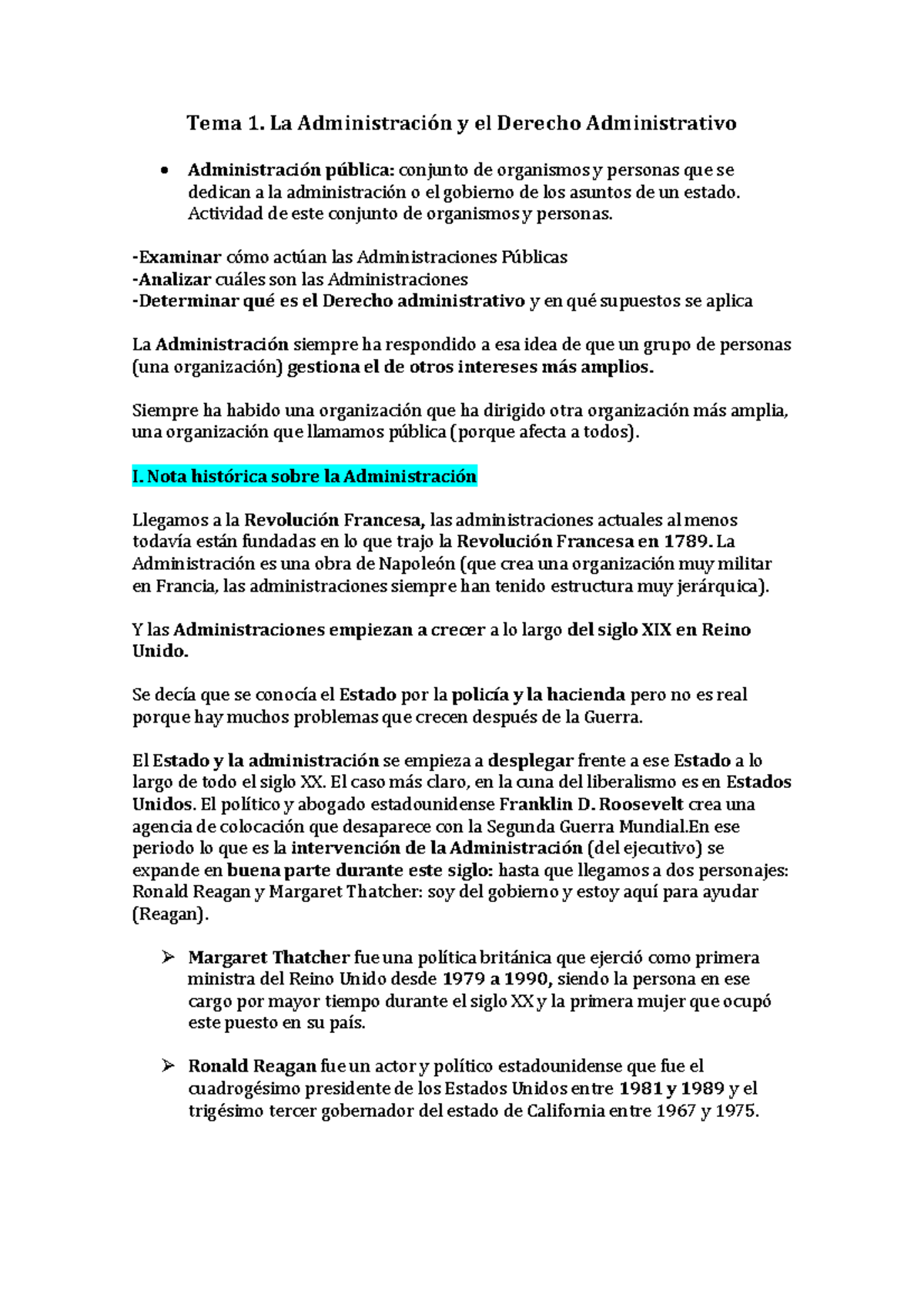 Tema 1. La Administración Y El Derecho Administrativo - Tema 1. La ...