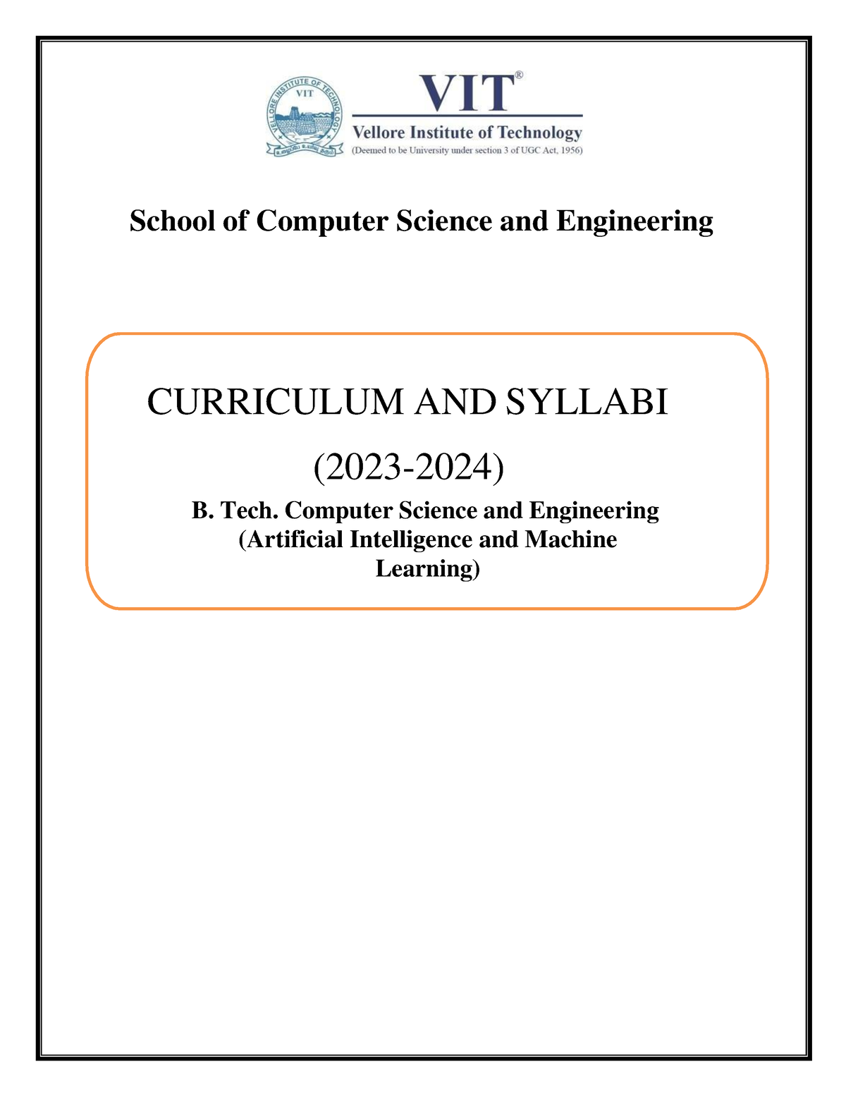 Cse Ai Ml Notes - School Of Computer Science And Engineering CURRICULUM ...