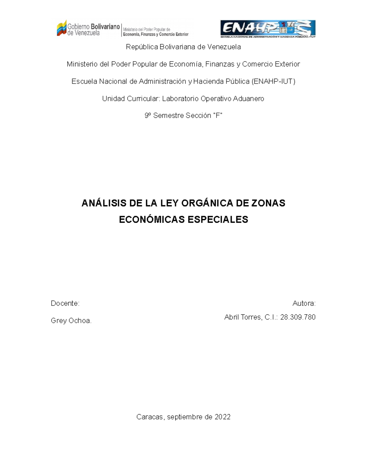 Zonas economicas especiales - República Bolivariana de Venezuela ...