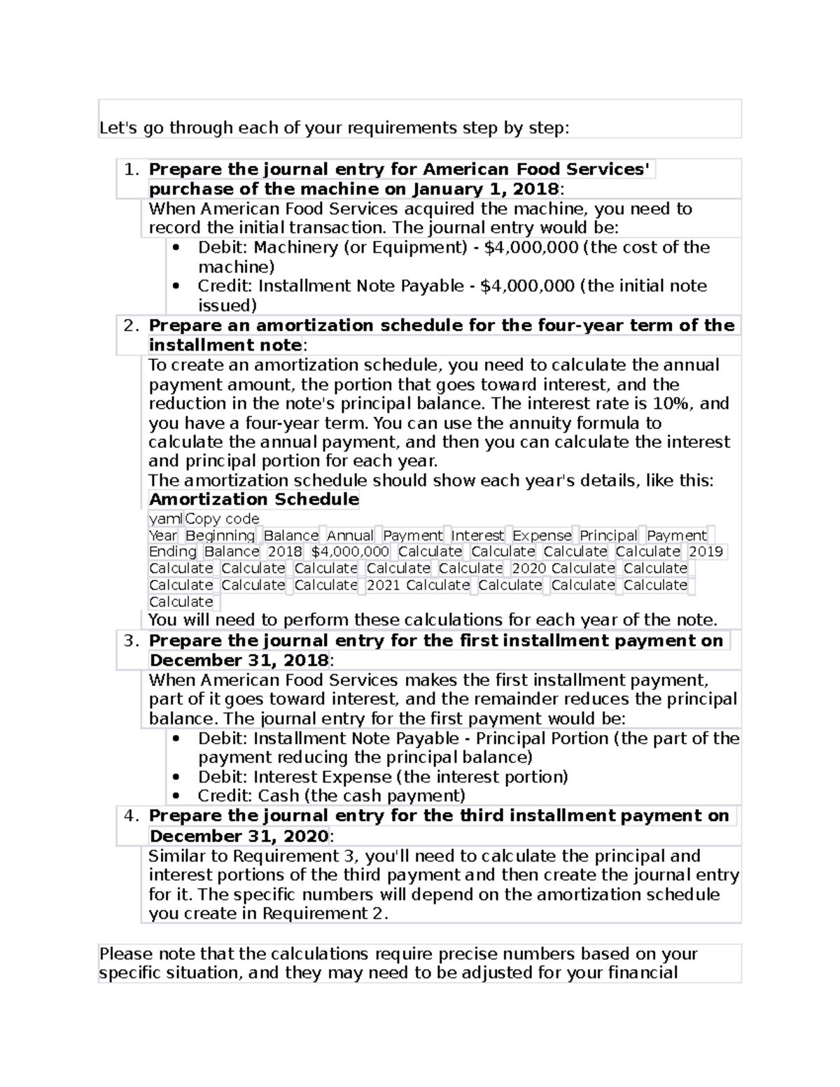 How to calculate E14-20 - Let's go through each of your requirements ...