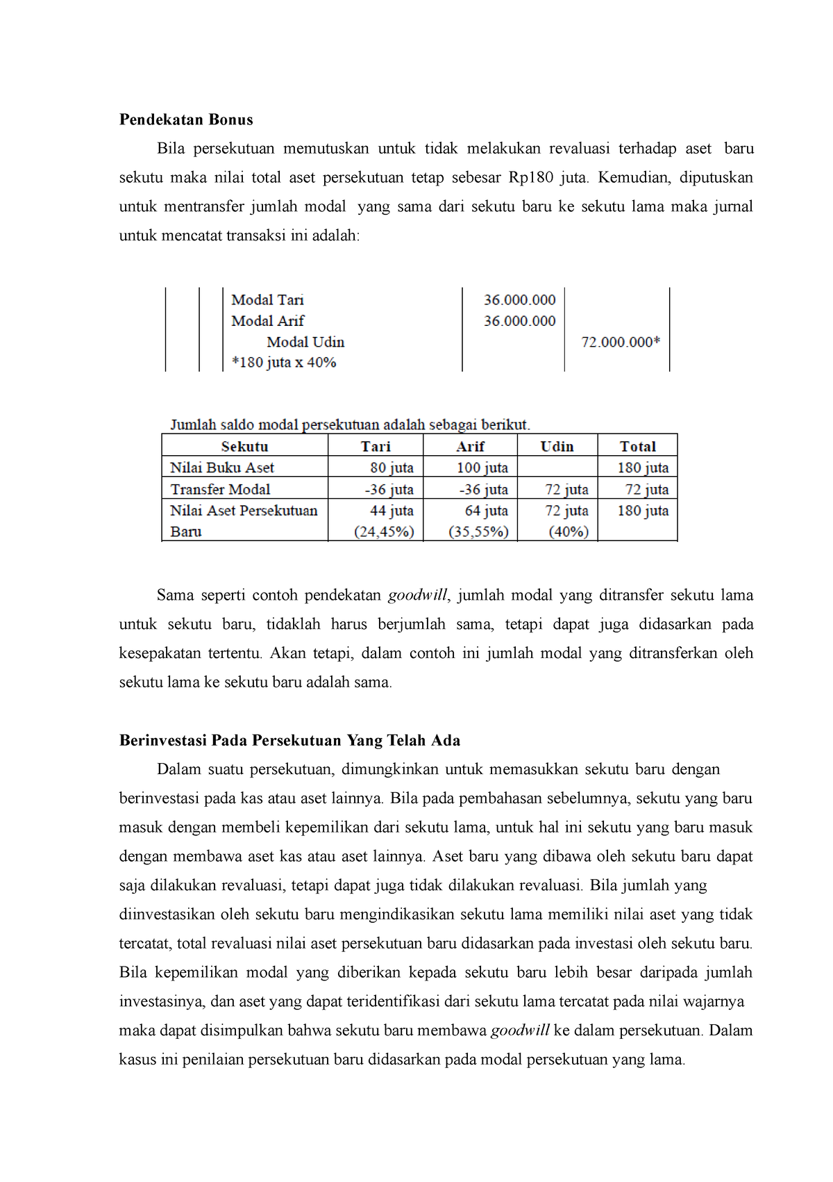 Akuntansi Keuangan Lanjutan PART 4 - Pendekatan Bonus Bila Persekutuan ...