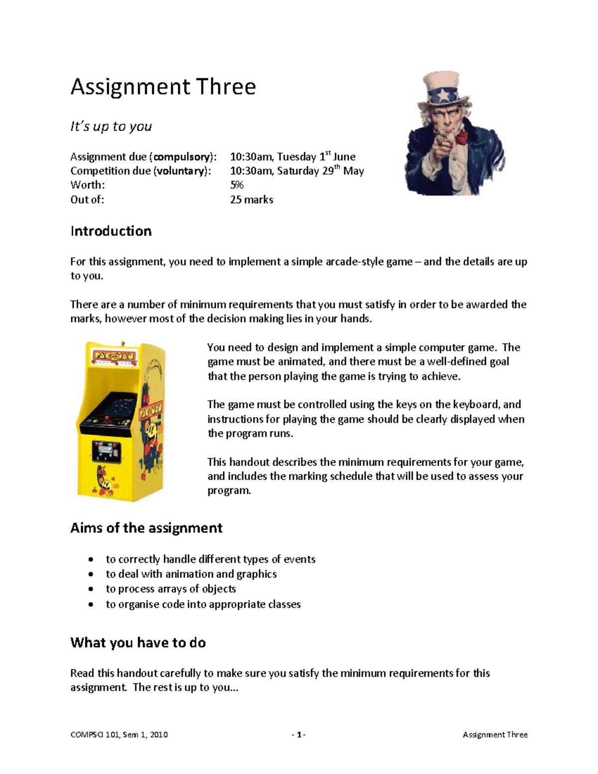 Assignment Three - Assignment Three It’s up to you Assignment due ...