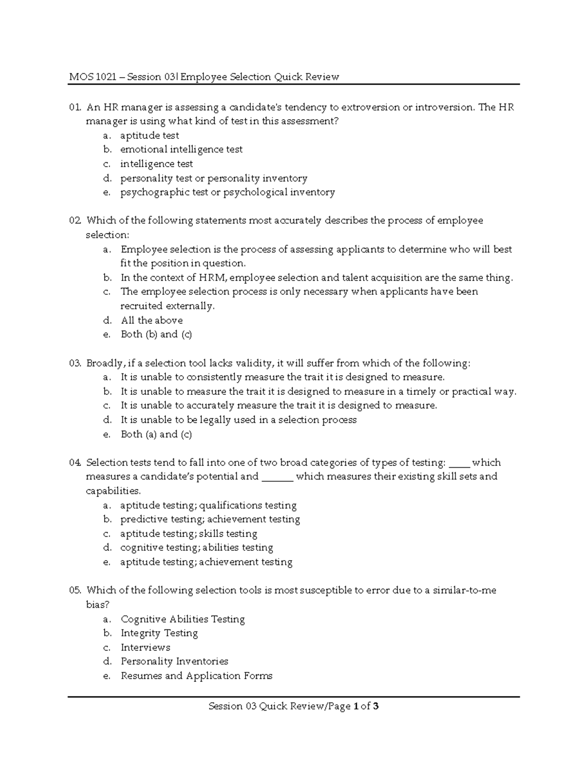 MOS+1021+Session+03+-+Quick+Review+Questions - Session 0 3 Quick Review ...