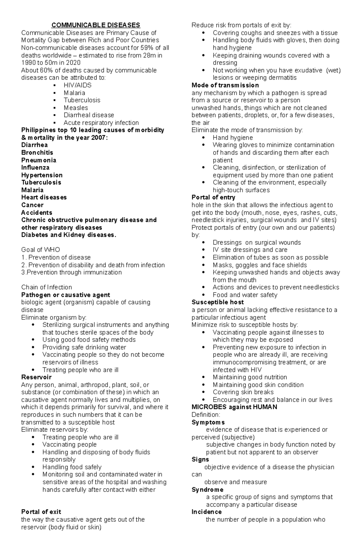 Communicable disease - COMMUNICABLE DISEASES Communicable Diseases are ...