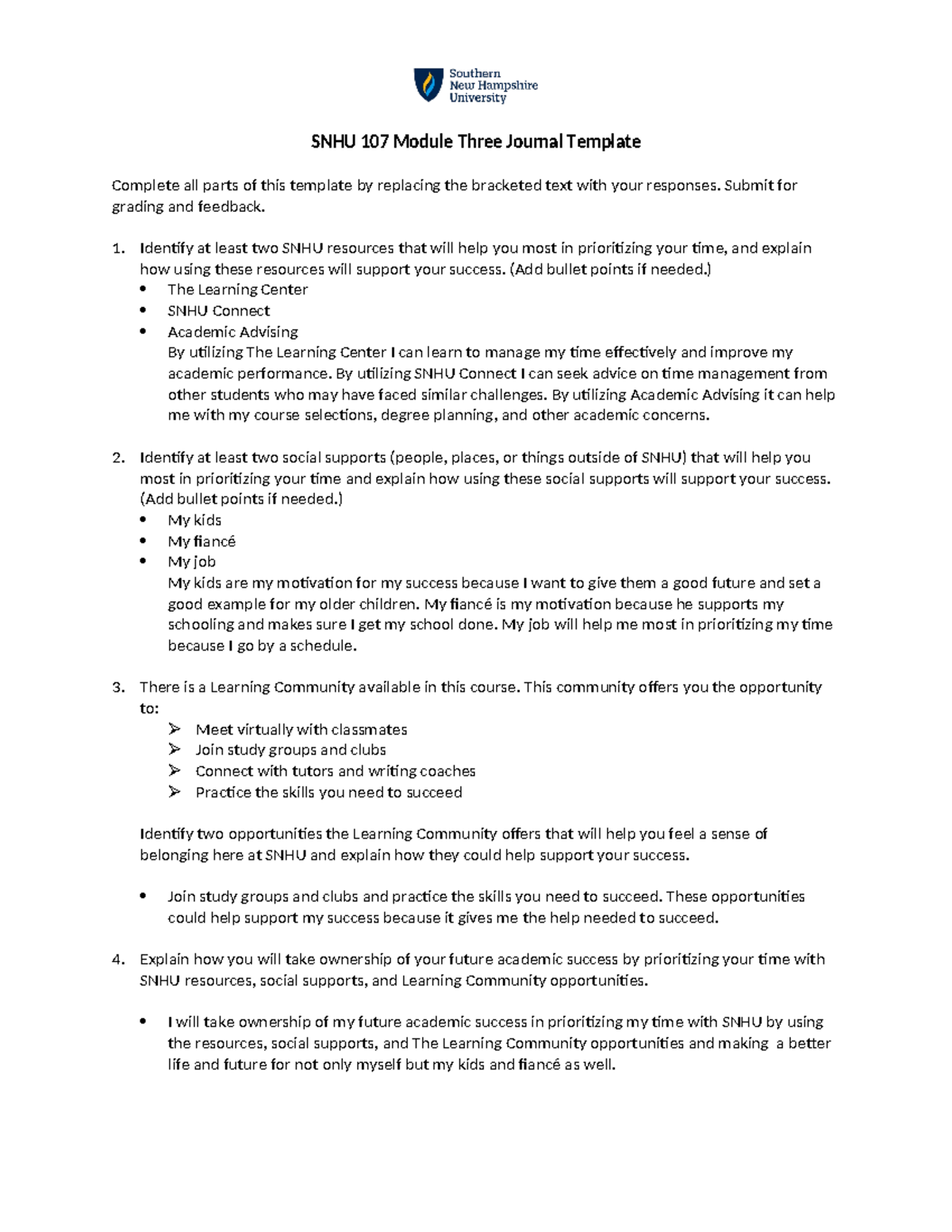 SNHU 107 Module Three Journal Template - SNHU 107 Module Three Journal ...