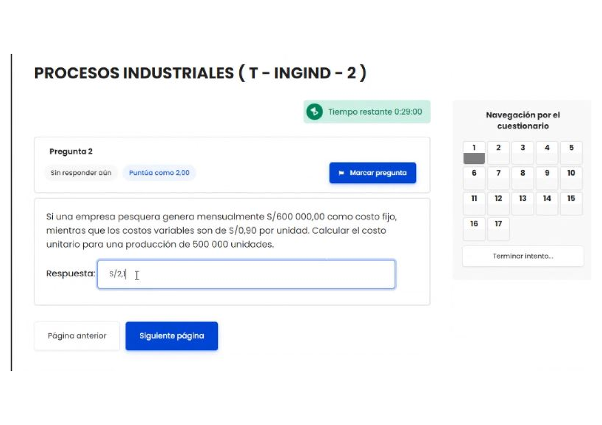 1ER Parcial - Exam Questions - Introducción A La Ingeniería Industrial ...