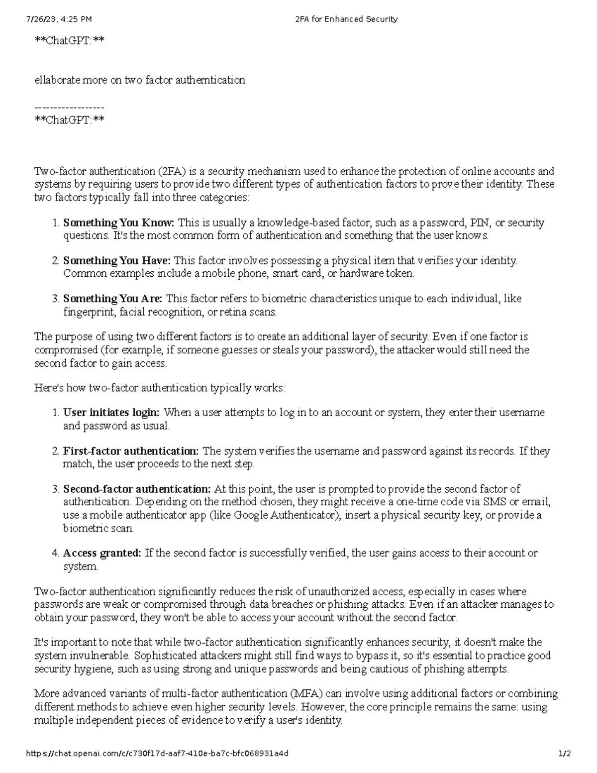 2FA for Enhanced Security - openai/c/c730f17d-aaf7-410e-ba7c ...