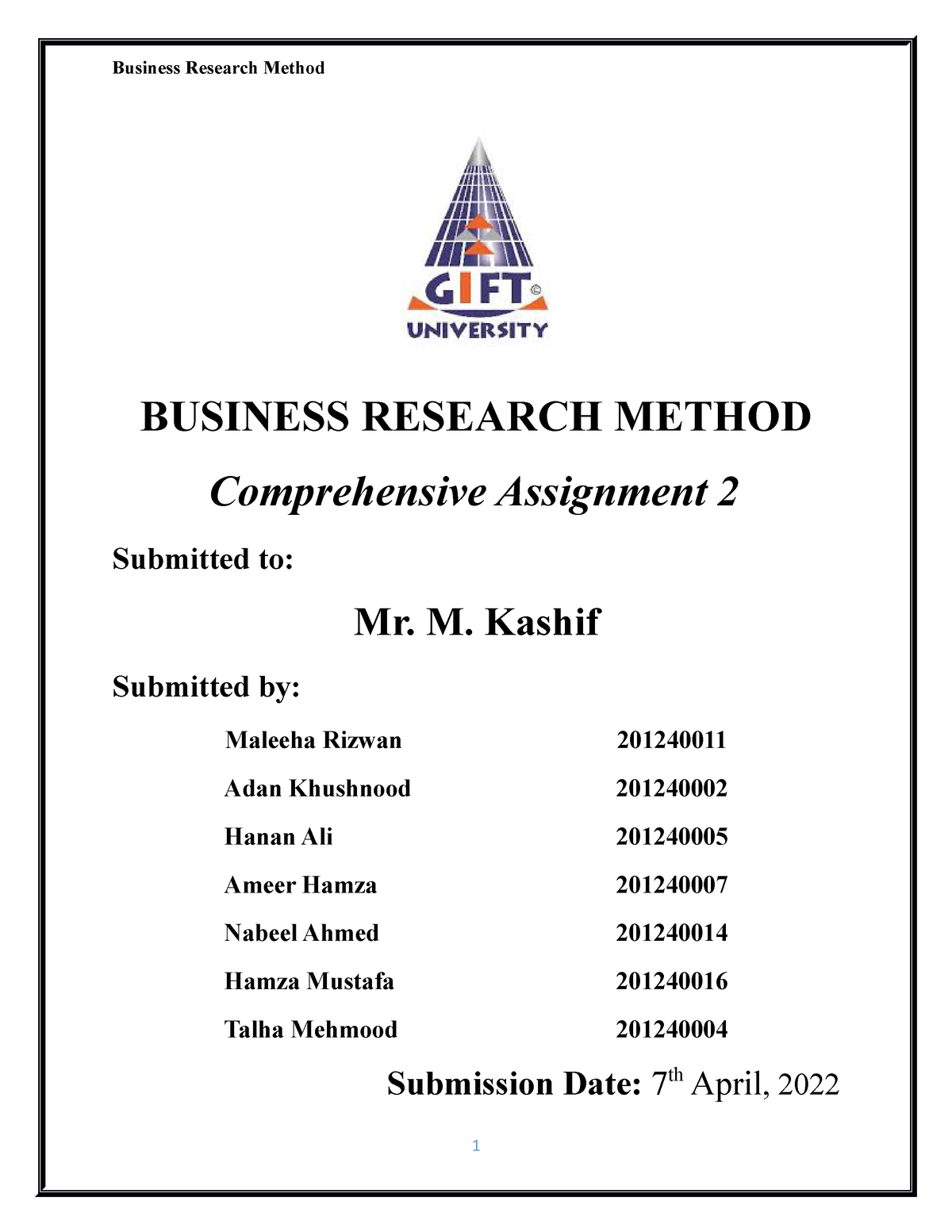 assignment business research