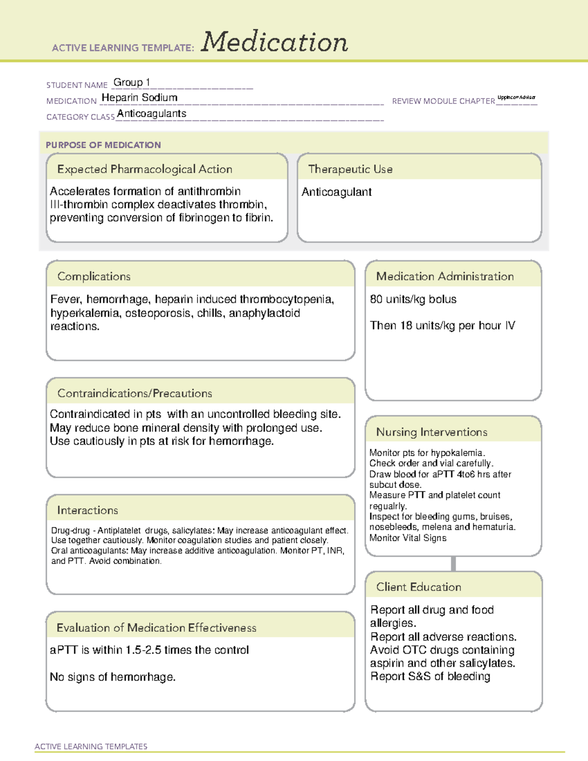 Heparin Sodium - Drug information, including adverse effects, nursing ...