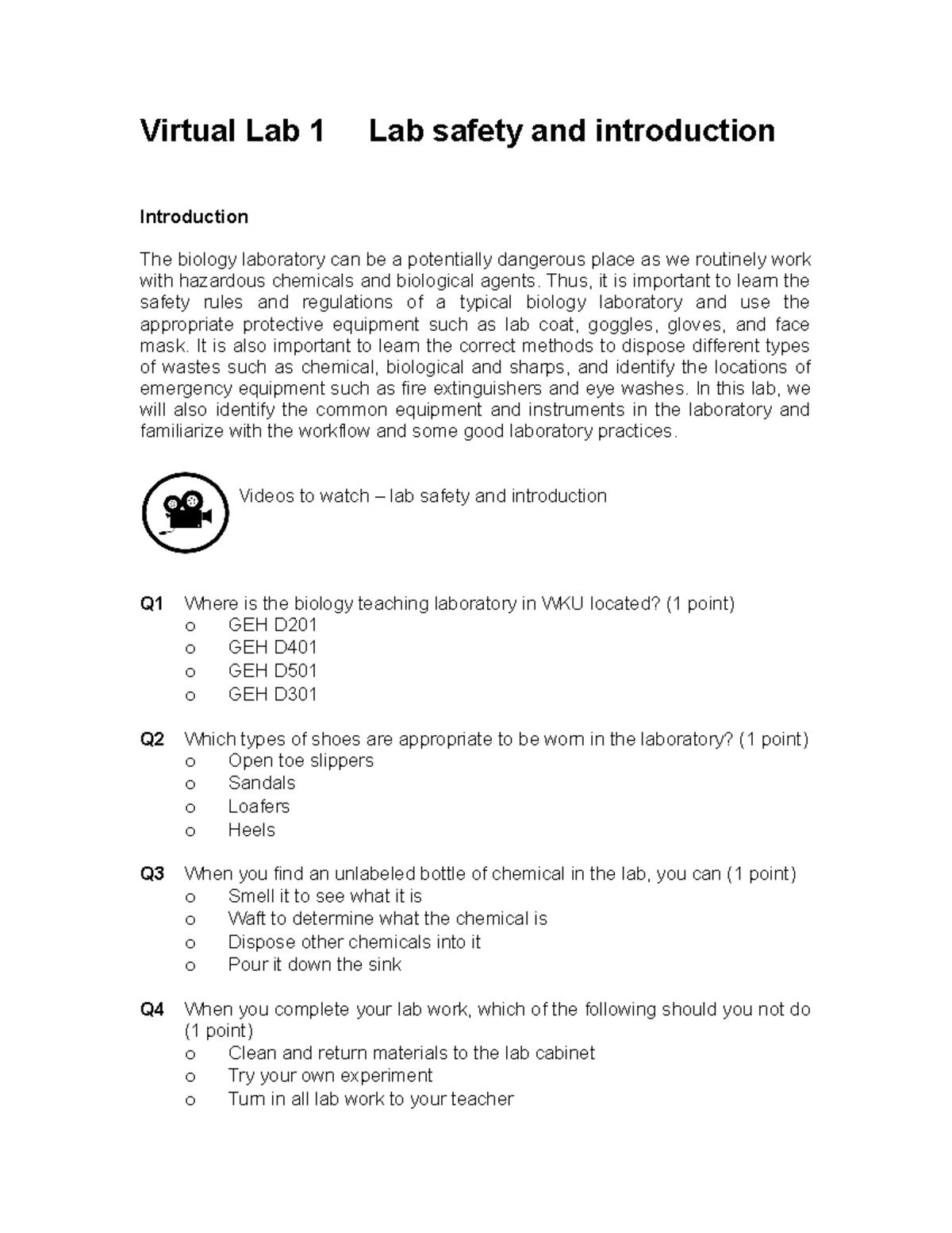 Virtual lab 1 worksheet lab safety and introduction Virtual Lab 1 Lab