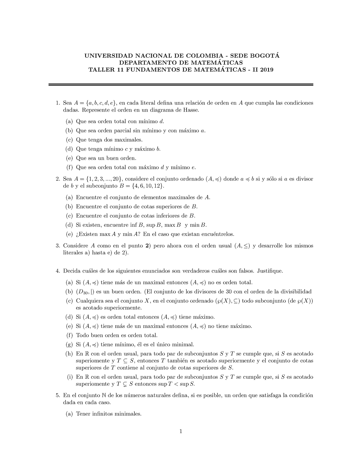 Taller 11-II-2019-Fundamentos - UNIVERSIDAD NACIONAL DE COLOMBIA - SEDE ...