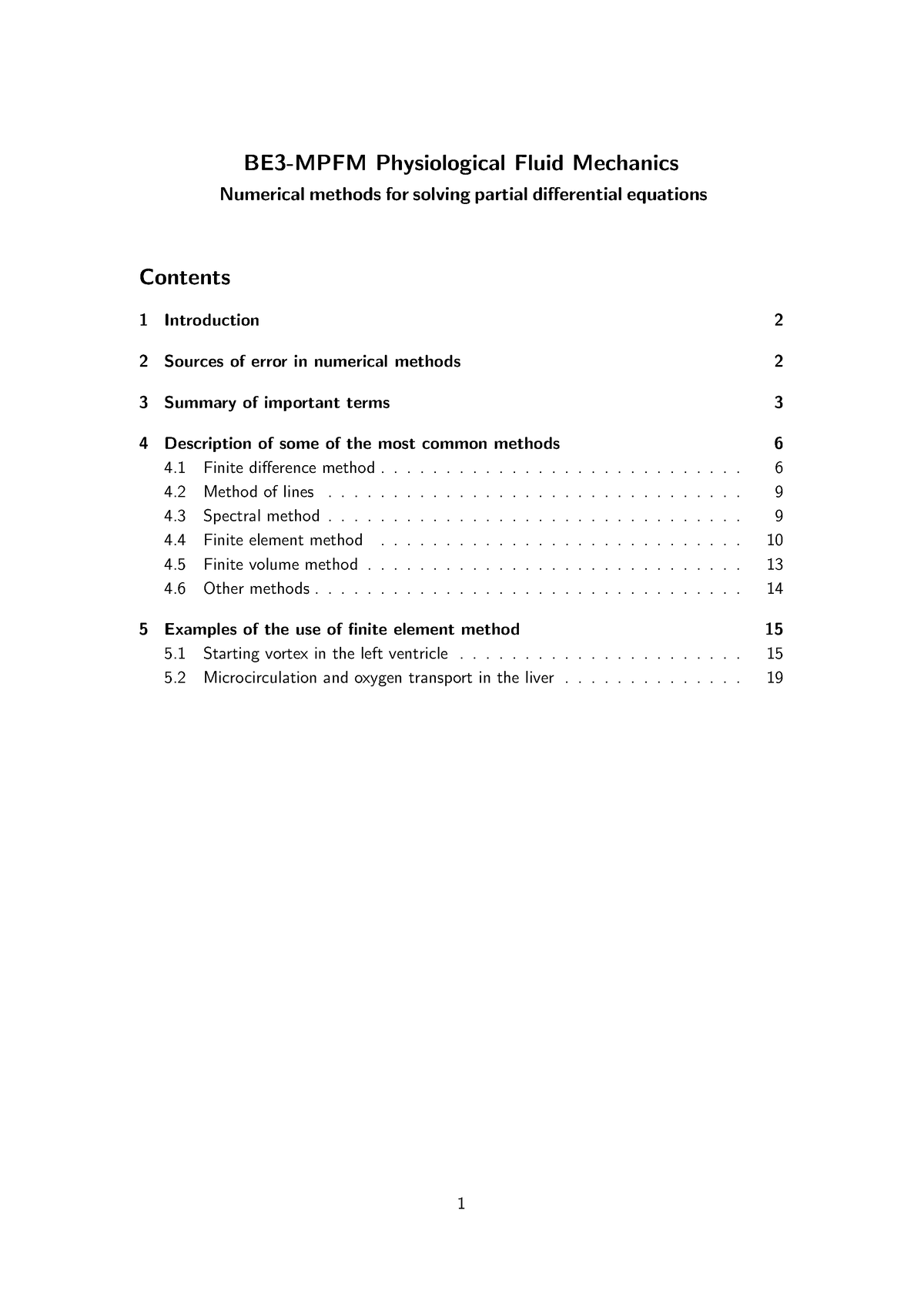 Numerical Methods Notes - BE3-MPFM Physiological Fluid Mechanics ...