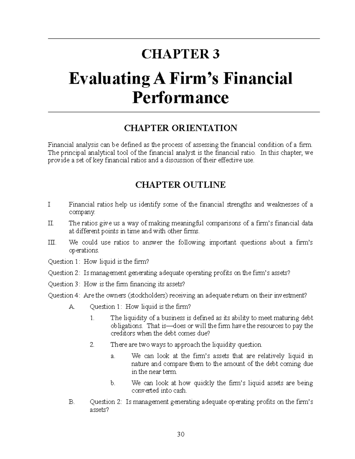 Chapter 03 Evaluating a Firms FM - Manajemen Keuangan - UI - Studocu