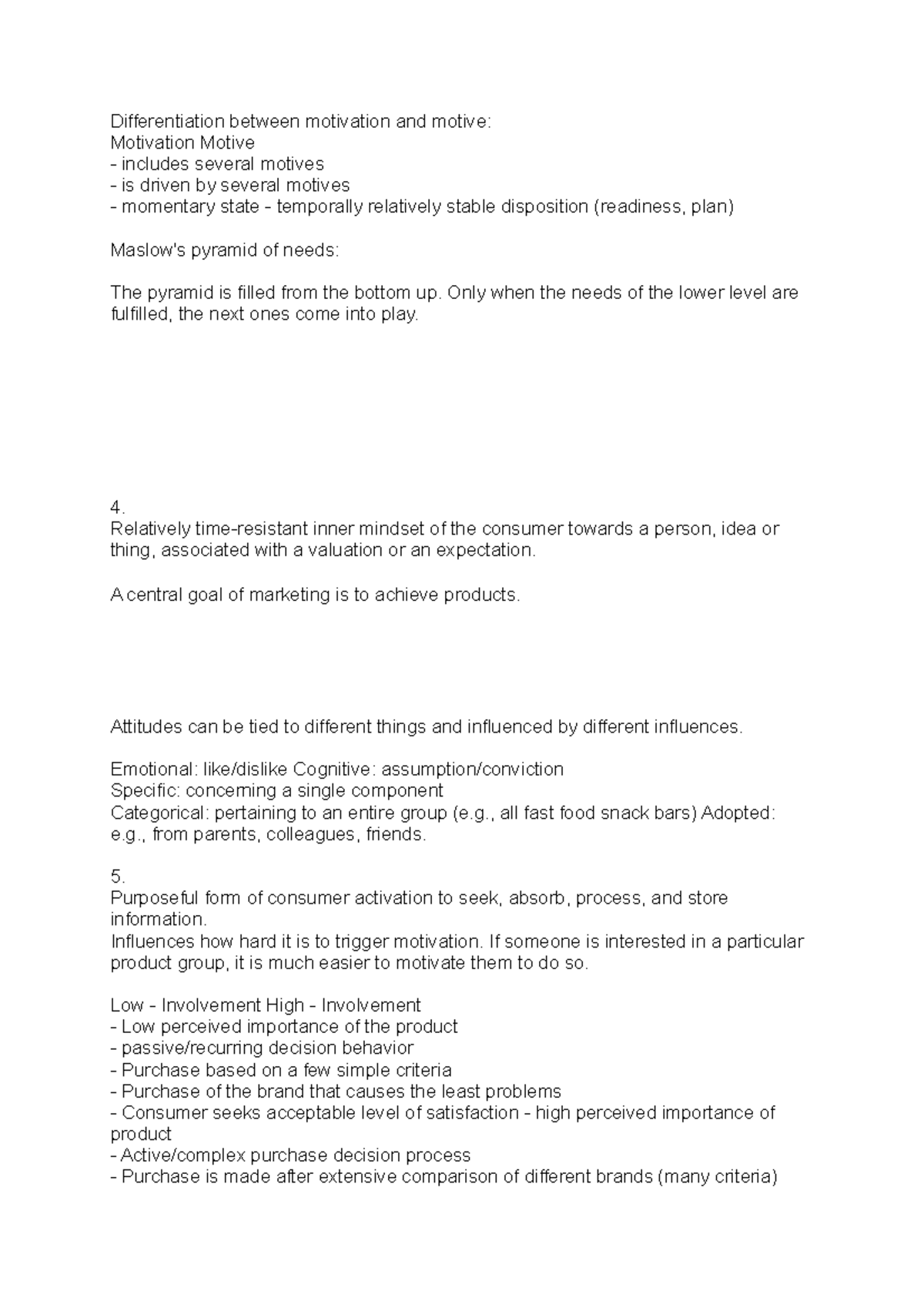 Differentiation between motivation and motive - Differentiation between