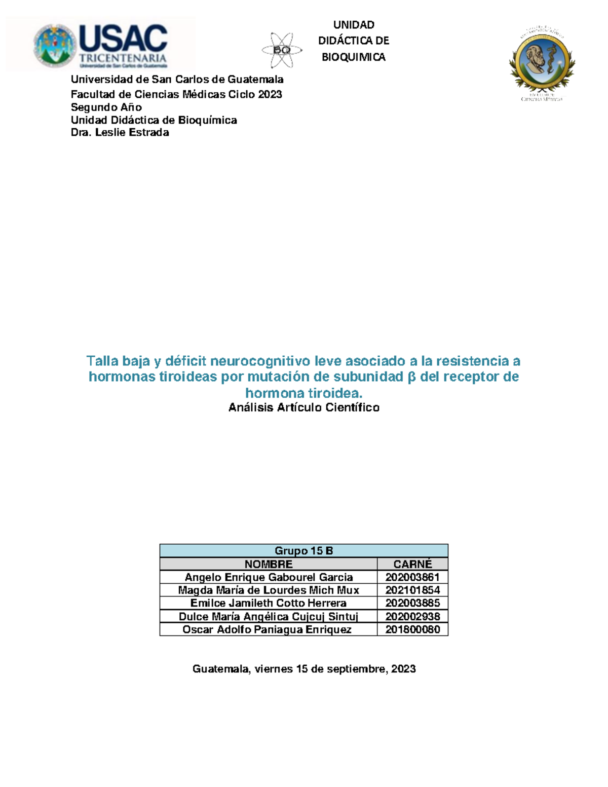 Artículo Científico - Grupo 15B - UNIDAD DID¡CTICA DE BIOQUIMICA ...