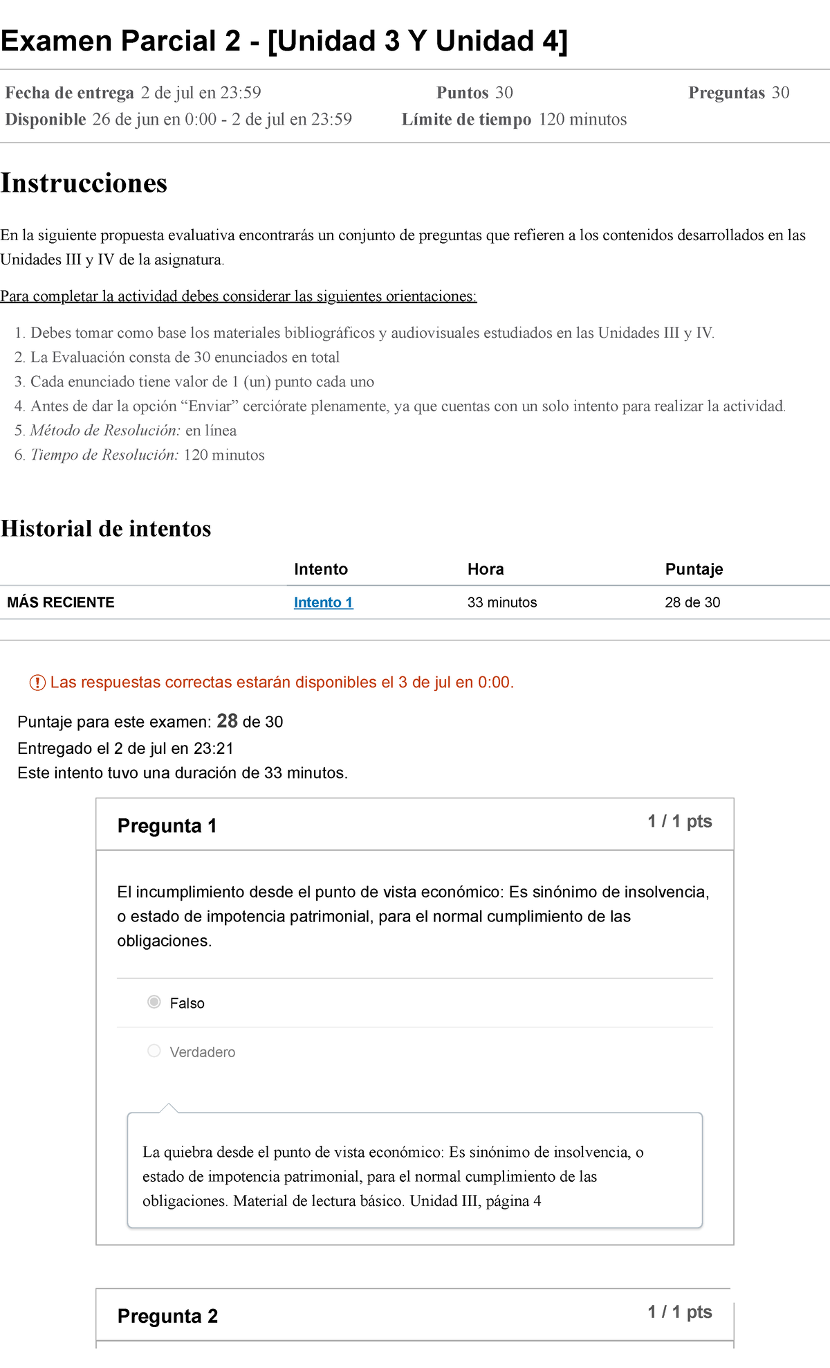 Examen Parcial 2 - [Unidad 3 Y Unidad 4] Derecho DE LA Empresa I ...