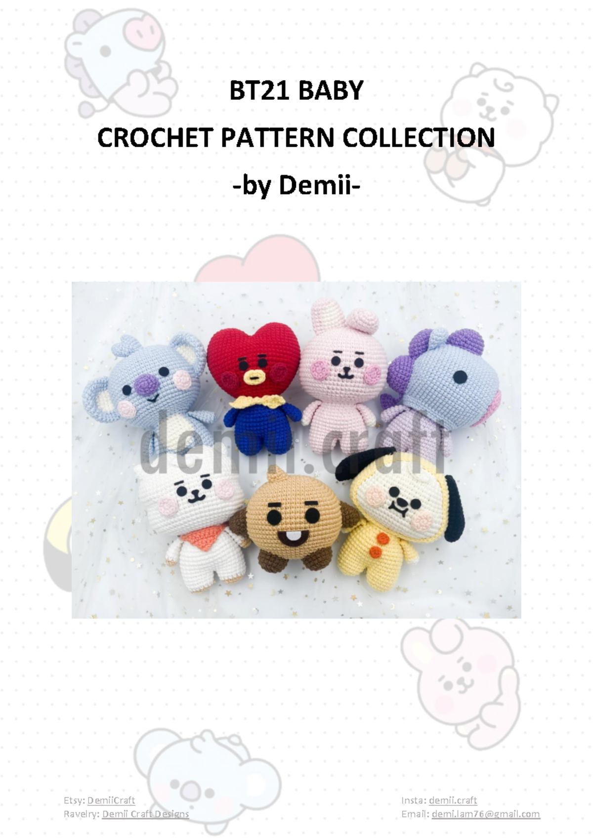 Mascotas BTS ENG - Demiicraft - BT21 BABY CROCHET PATTERN COLLECTION ...