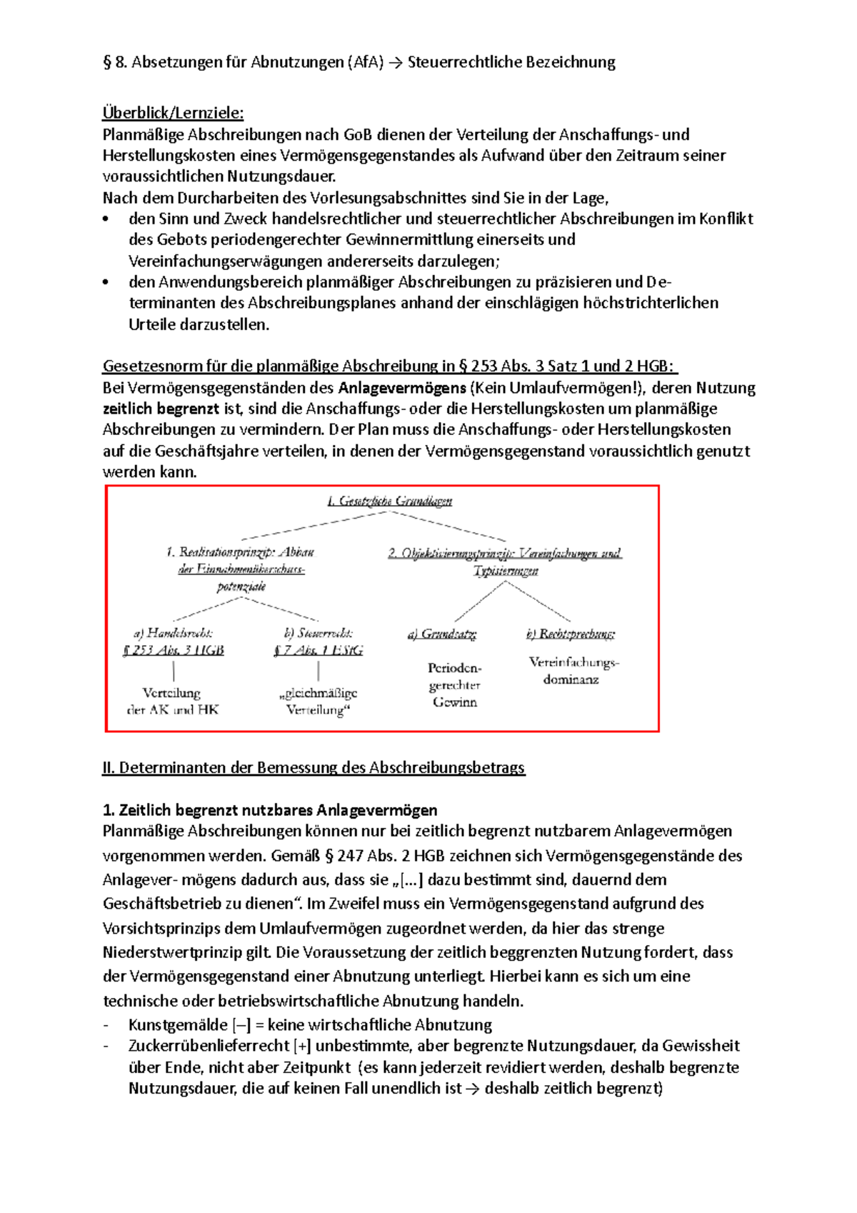 § 8 Absetzungen für Abnutzungen - § 8. Absetzungen für Abnutzungen (AfA ...