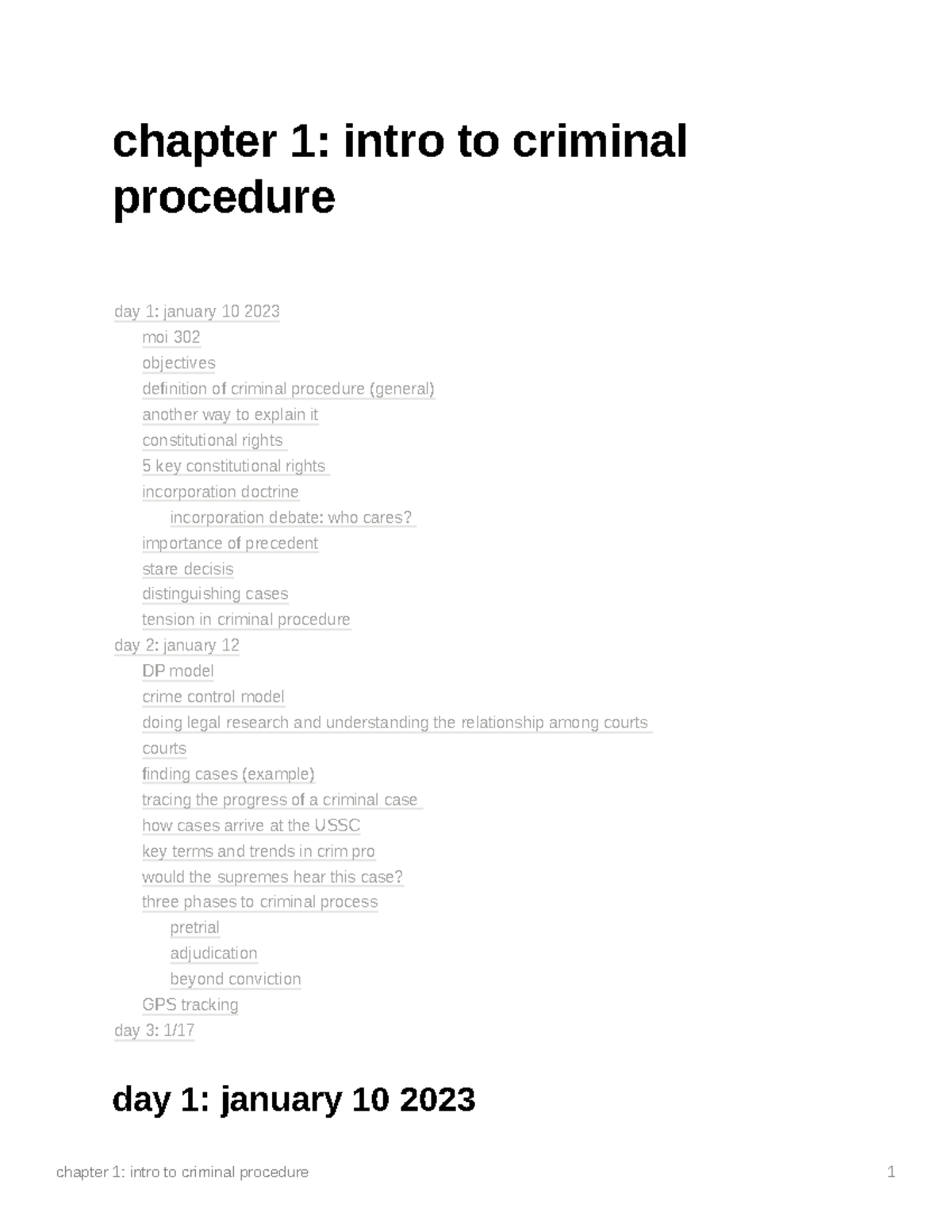 Criminalprocedurech 1 - Chapter 1: Intro To Criminal Procedure Day 1 ...