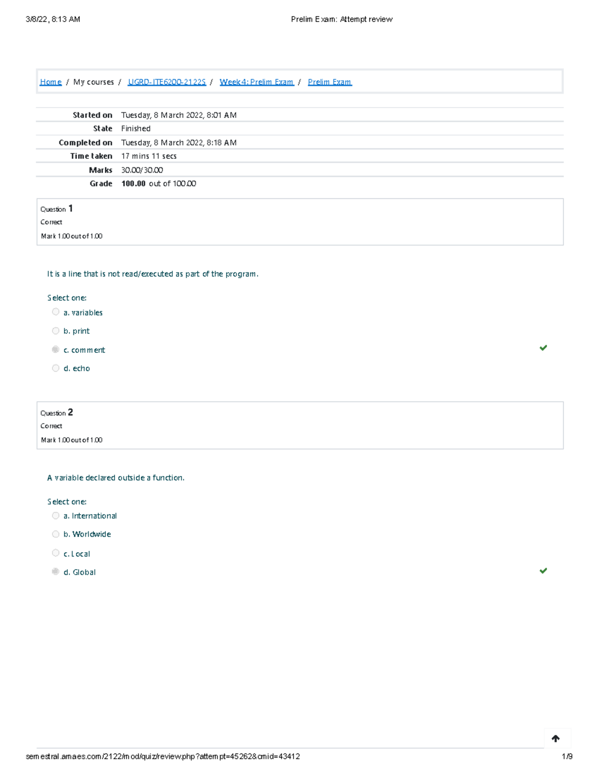 Application Development Prelim Exam - Home/My courses/ UGRD-ITE6200 ...