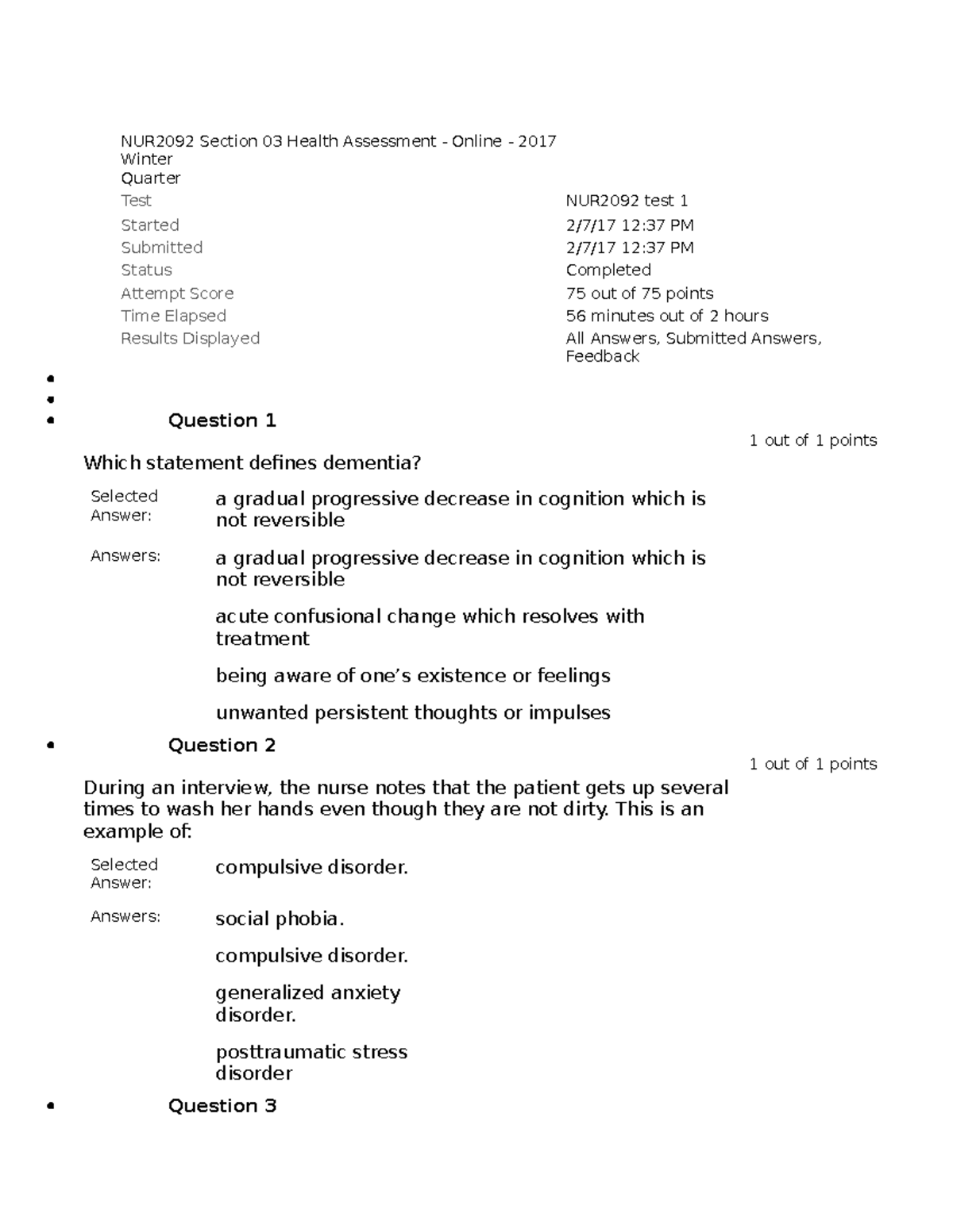 health-assessment-exam-1-nu-444-studocu