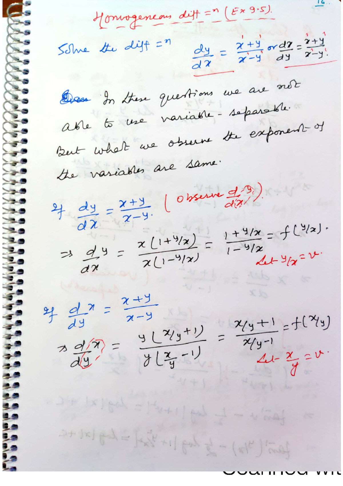 Cl12-ch9 Diffeqn - diffeq note ques - Maths honours - Studocu