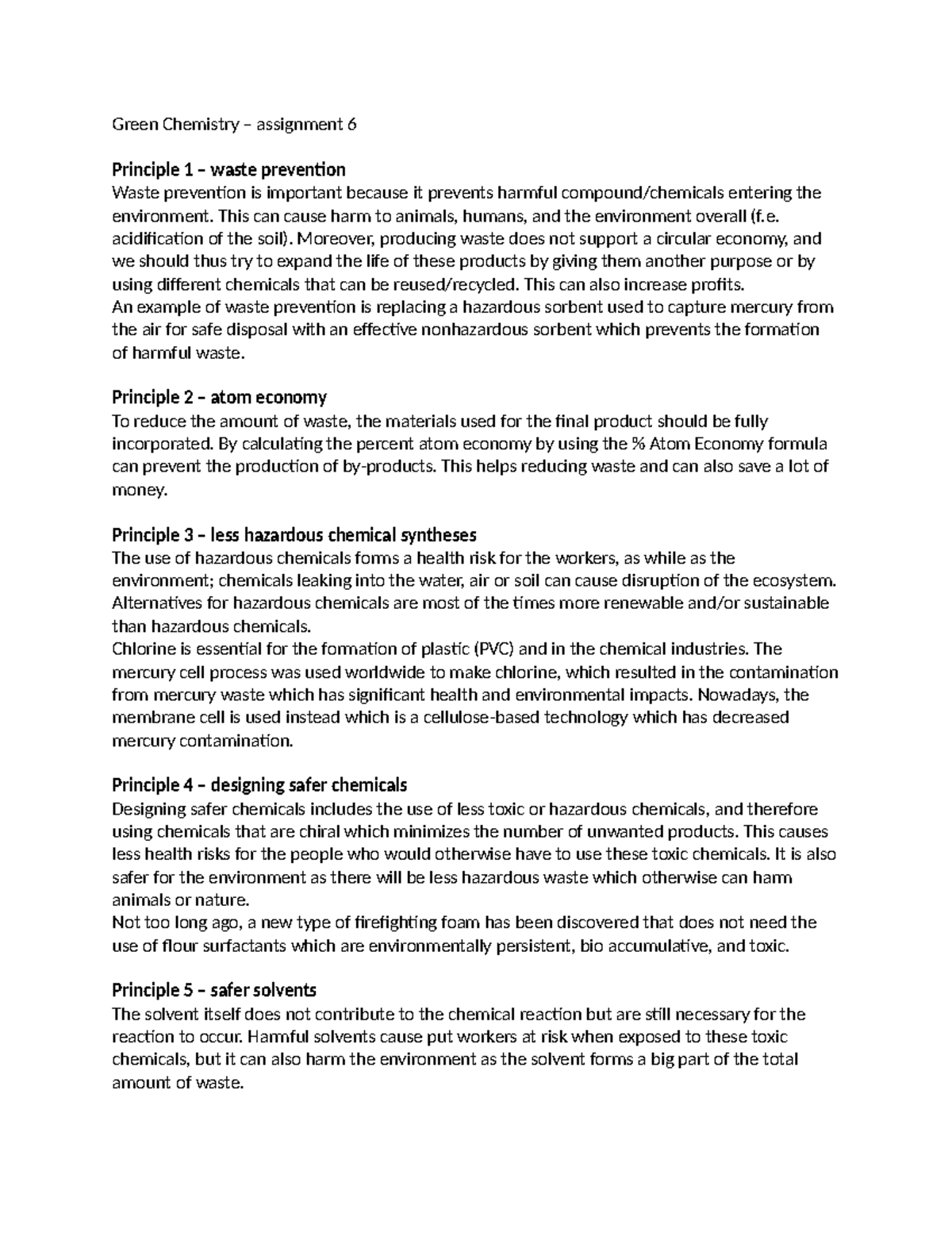 Green chemistry - This can cause harm to animals, humans, and the ...