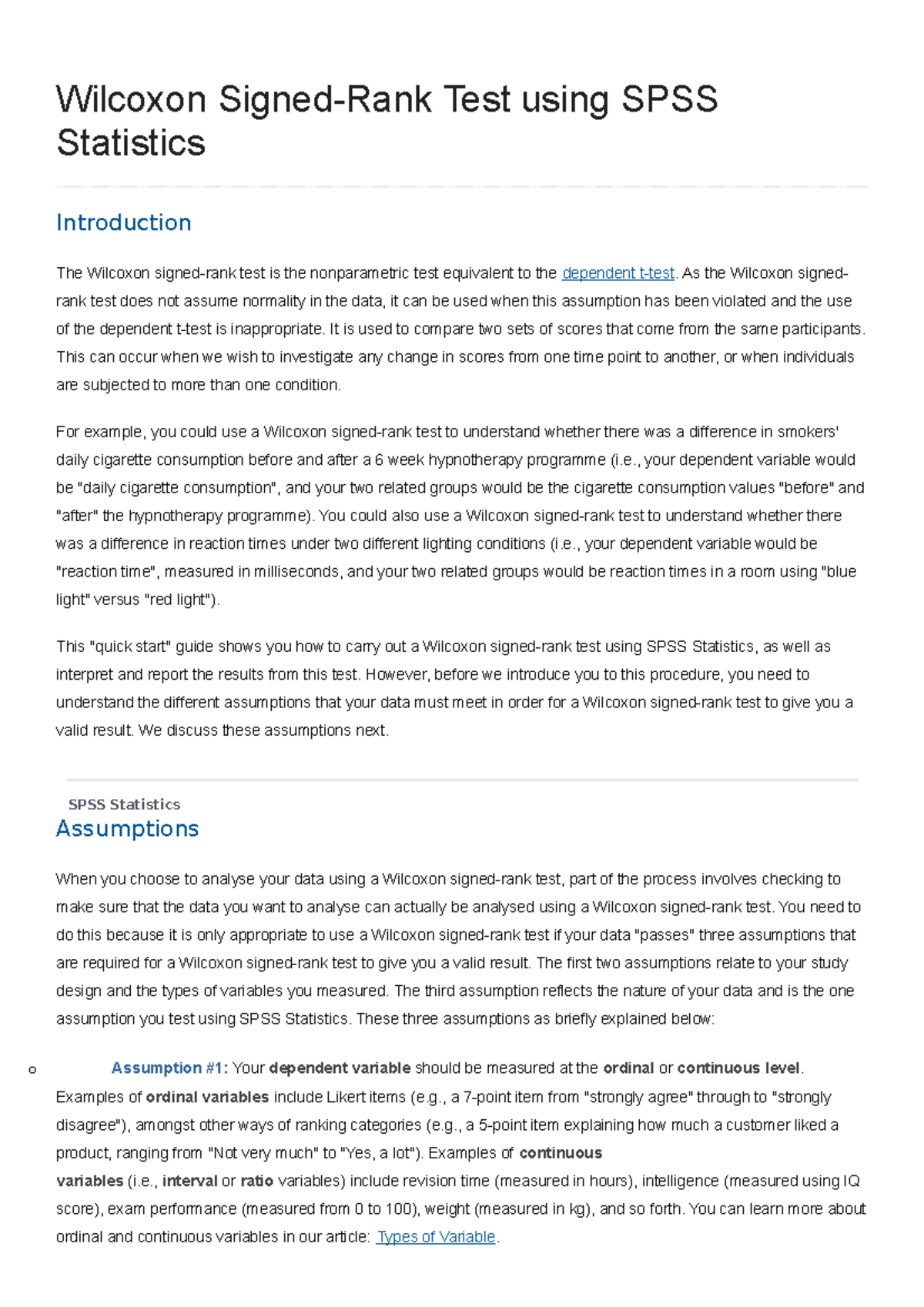 Wilcoxon Signed Rank - Wilcoxon Signed-Rank Test using SPSS Statistics ...