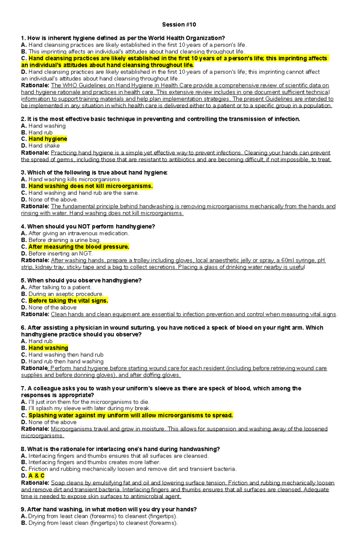 Funda LAB Session 10 Answers Session 1. How is inherent hygiene