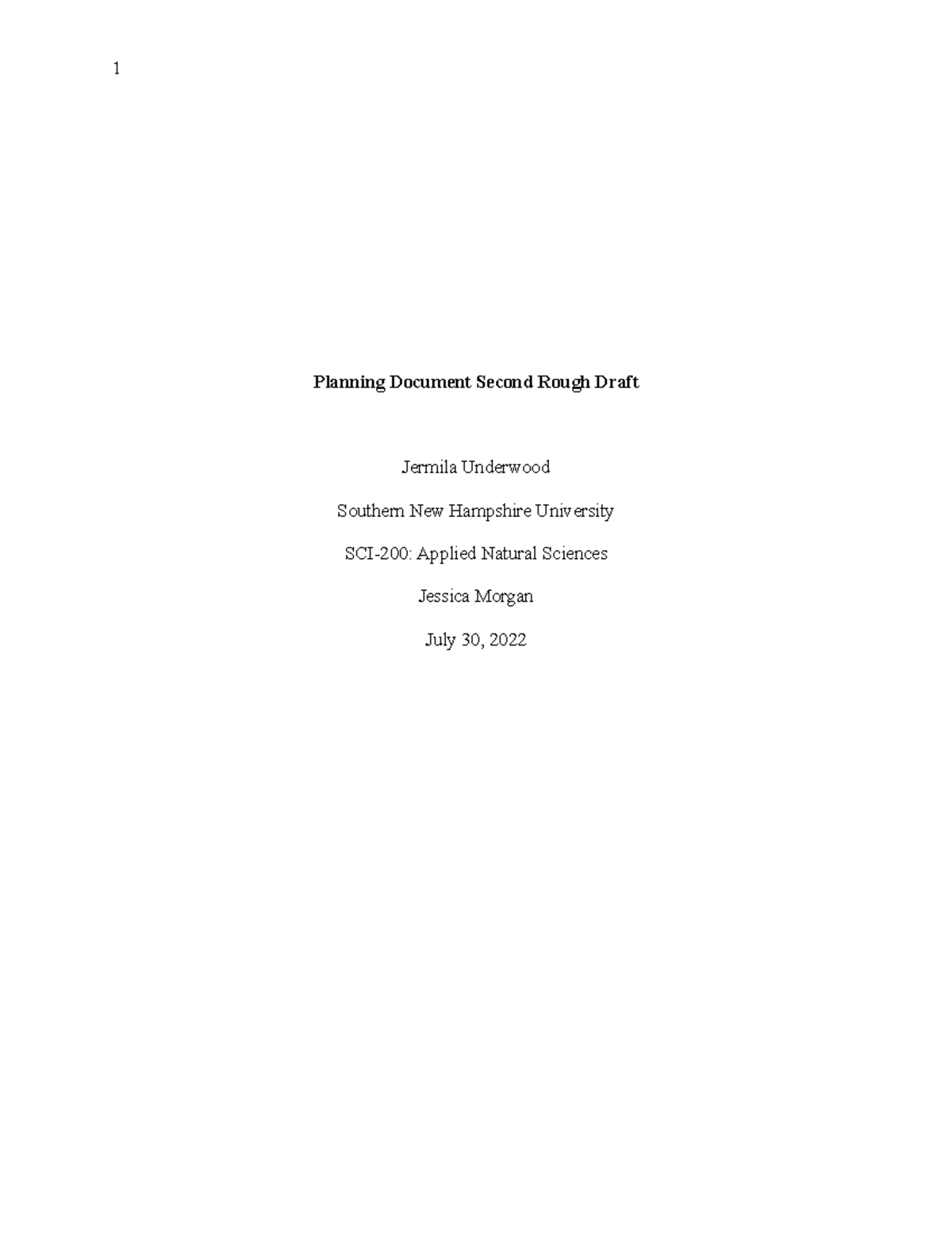 Planning Document Second Rough Draft - Planning Document Second Rough ...