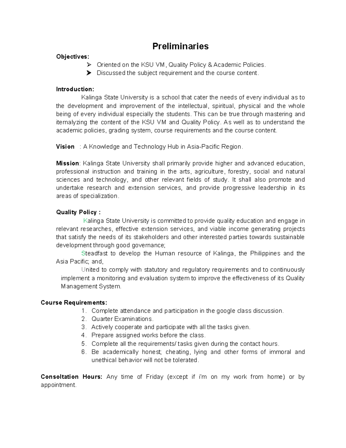 Module Practical Research 2 Preliminaries Objectives Oriented on the