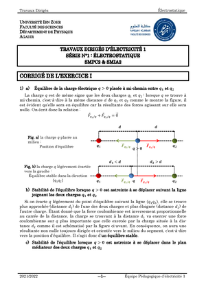 TD4 Electrostatique 2021-2022 Corrigé-FIN - La RÈsistance ÈlÈmentaire ...