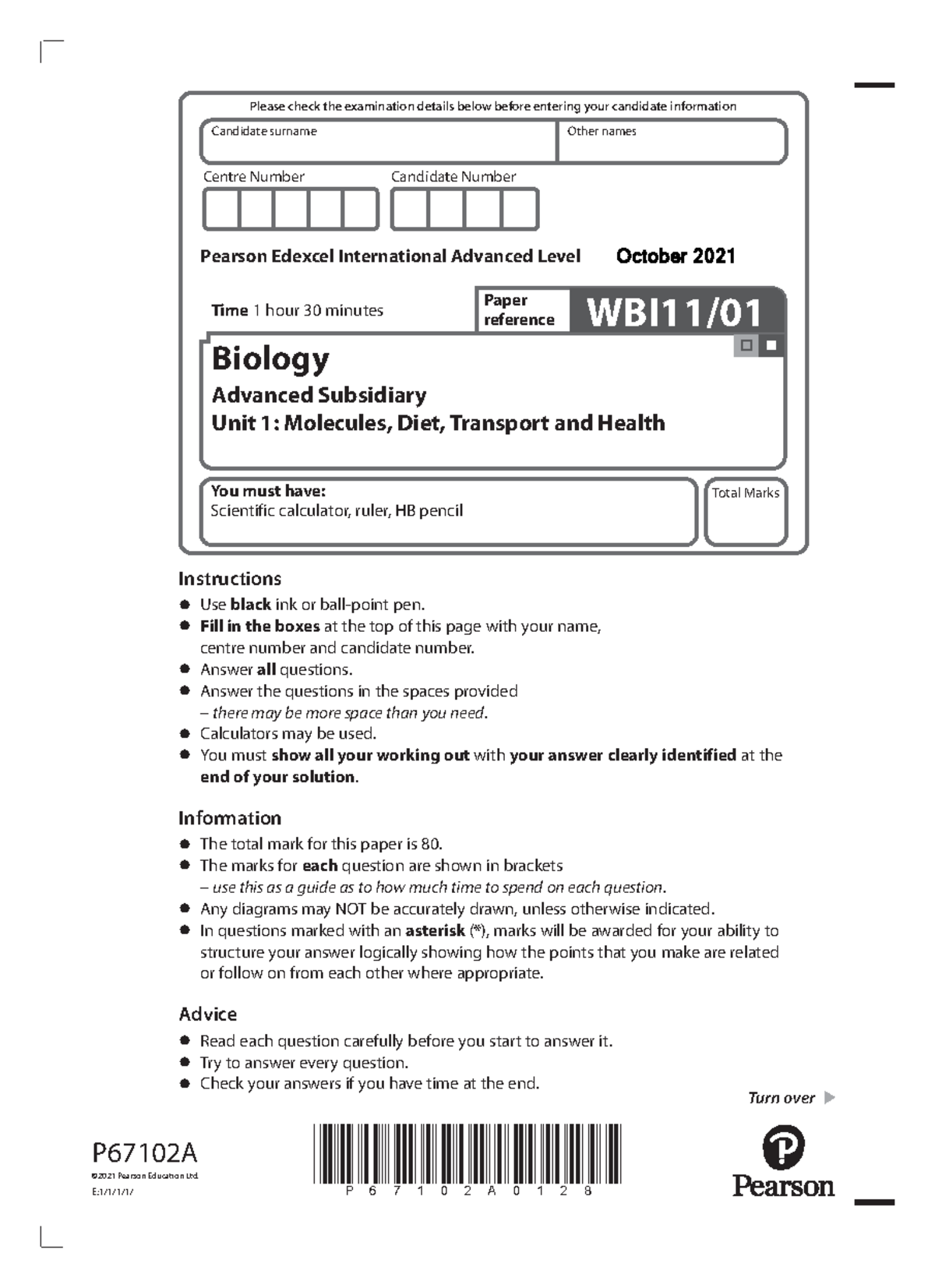 WBI11 01 que 20211005-Copy - Centre Number Candidate Number P67102A0128 ...