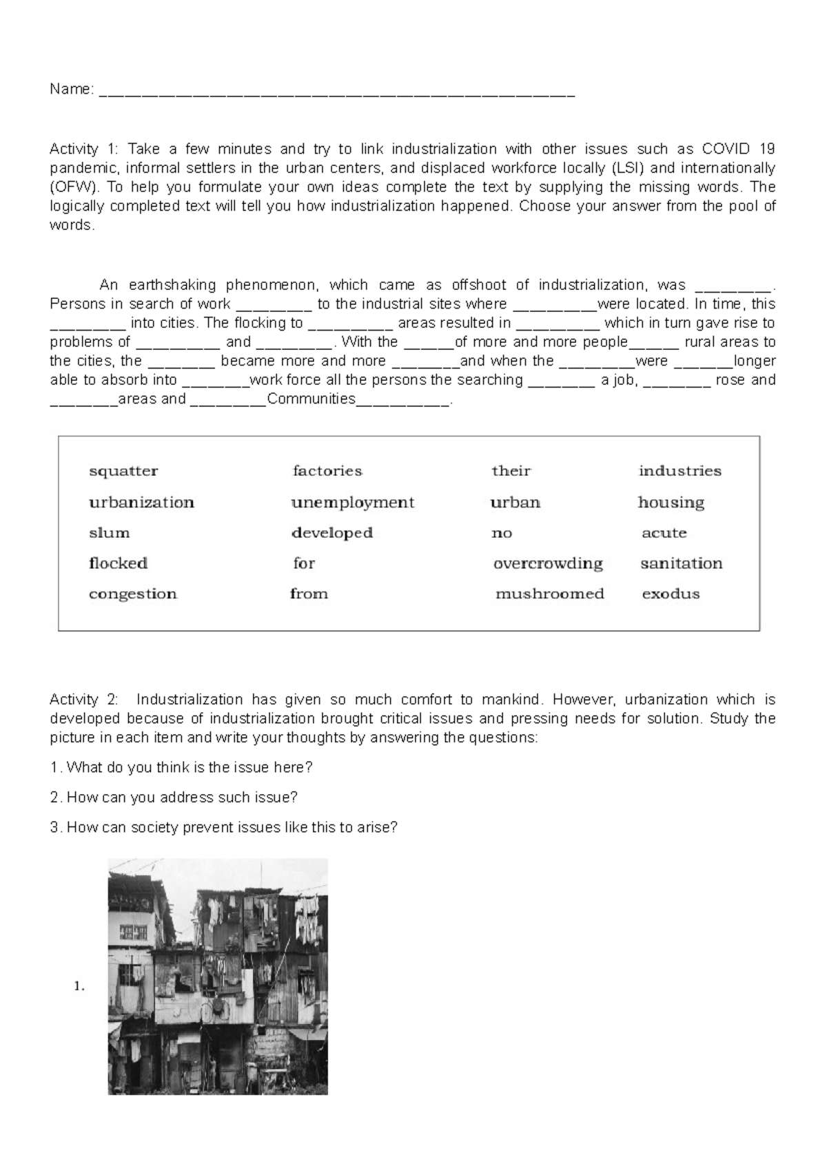 Module 3- English 9 - Thanks - Name