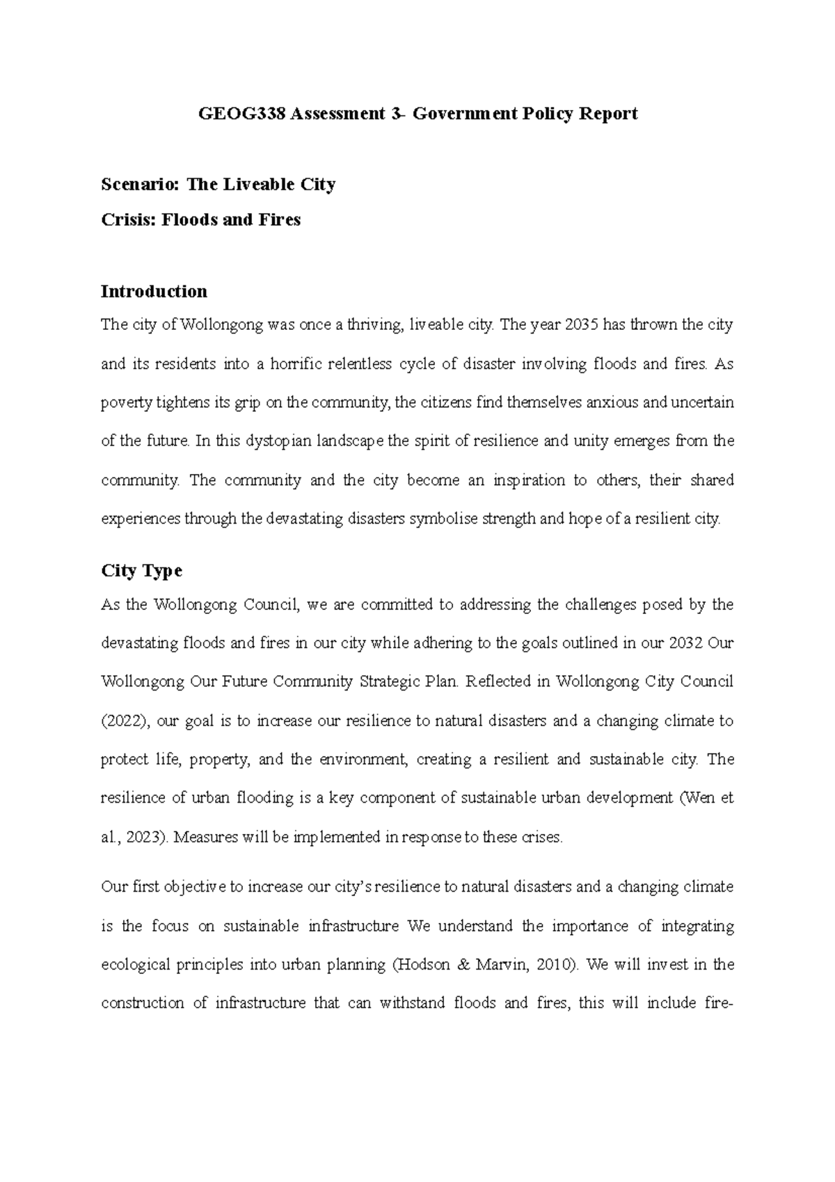 GEOG338 Government Policy Report - GEOG338 - UOW - Studocu