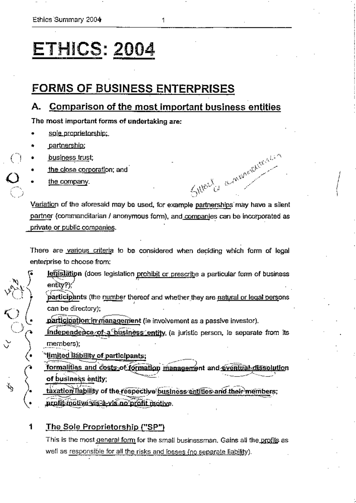 Ethics Notes 1 - CPR41Y0 - Studocu