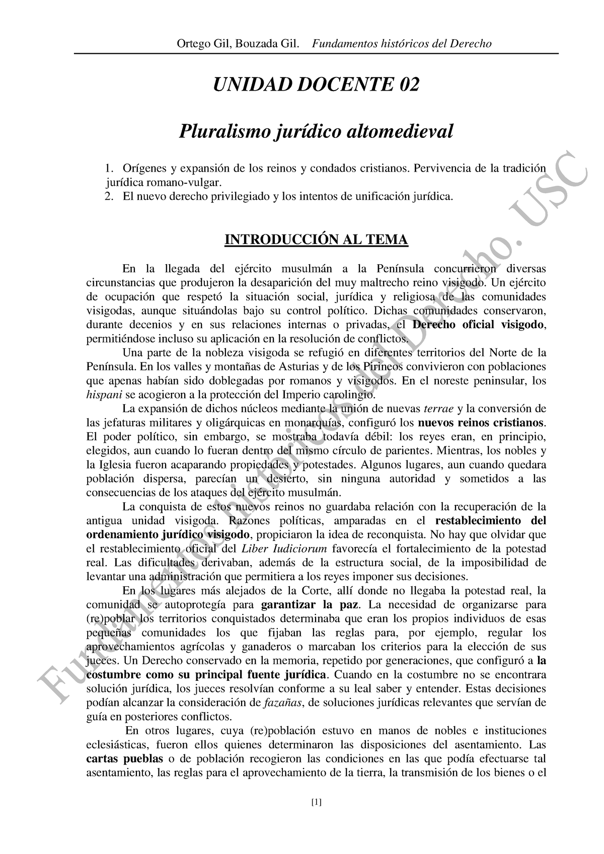 Pluralismo Jur Ã Dico Altomedieval - UNIDAD DOCENTE 02 Pluralismo ...